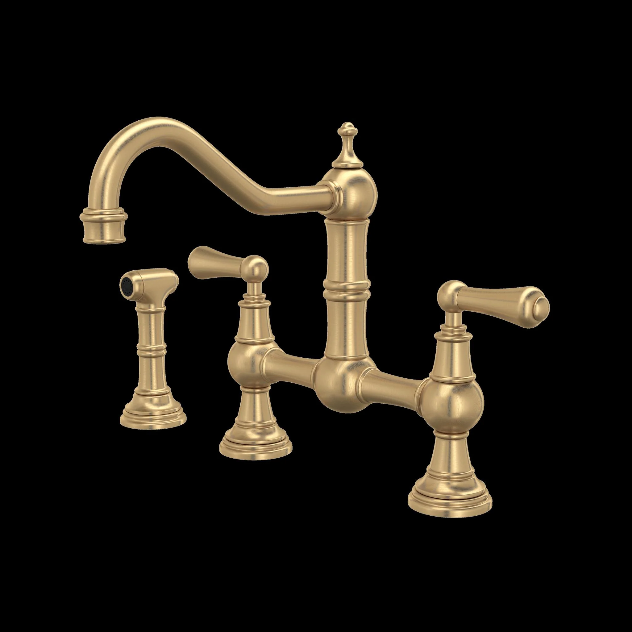 Perrin & Rowe U.4756 Edwardian Bridge Kitchen Faucet With Side Spray - Image 5