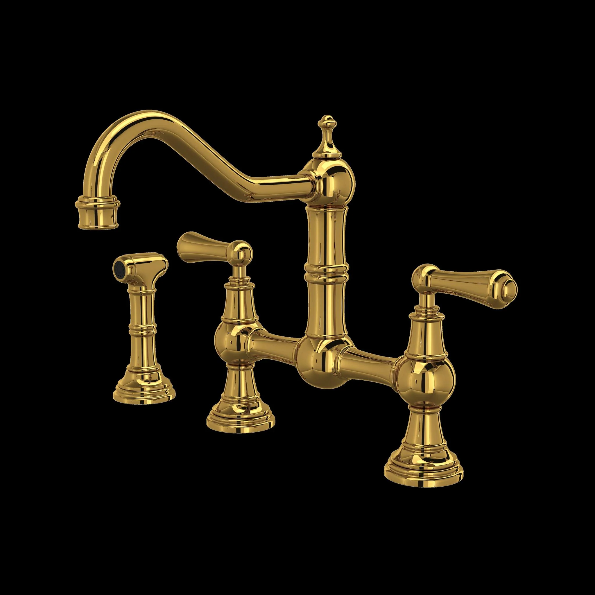 Perrin & Rowe U.4756 Edwardian Bridge Kitchen Faucet With Side Spray - Image 7