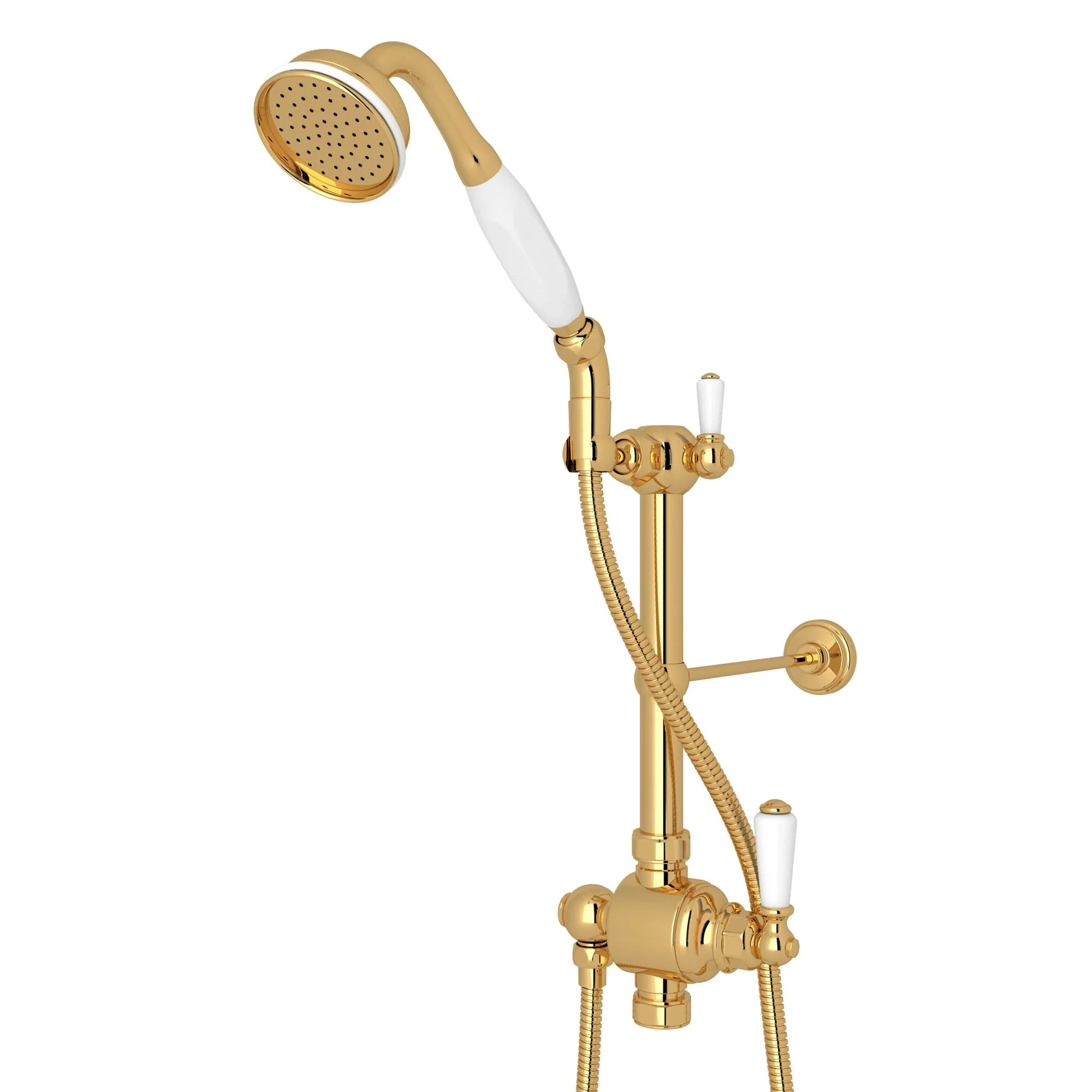 Perrin & Rowe U.5373N Riser Diverter, Handshower, Handshower Holder, Hose and 8" Thermostatic Outlet - Image 3