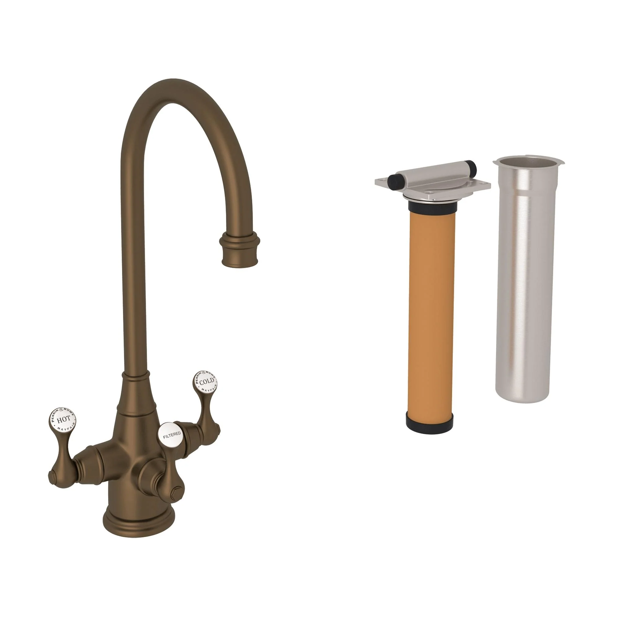 Perrin & Rowe U.KIT1220 Georgian Era Three Handle Bar/Food Prep Filter Kitchen Faucet Kit - Image 2