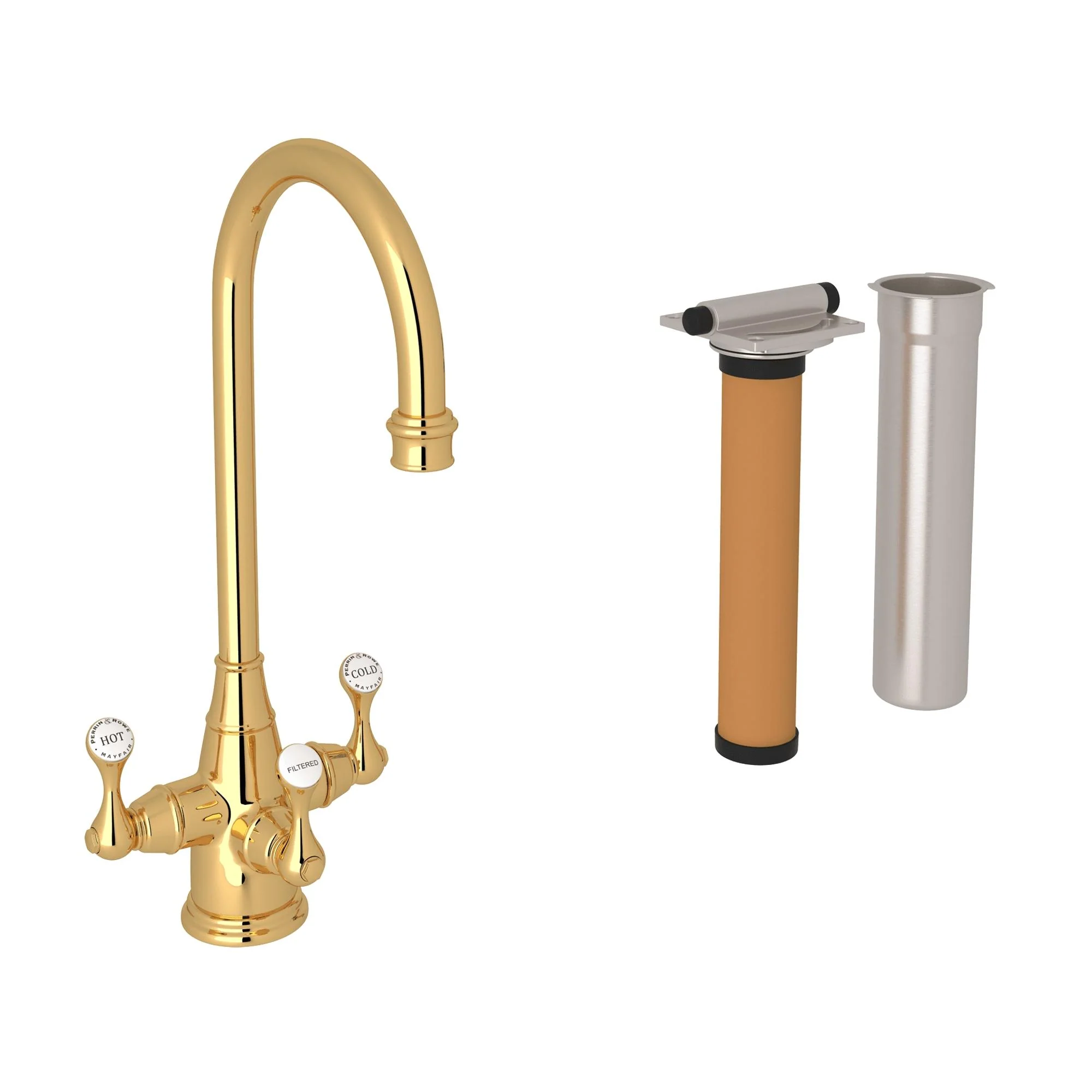 Perrin & Rowe U.KIT1220 Georgian Era Three Handle Bar/Food Prep Filter Kitchen Faucet Kit - Image 3
