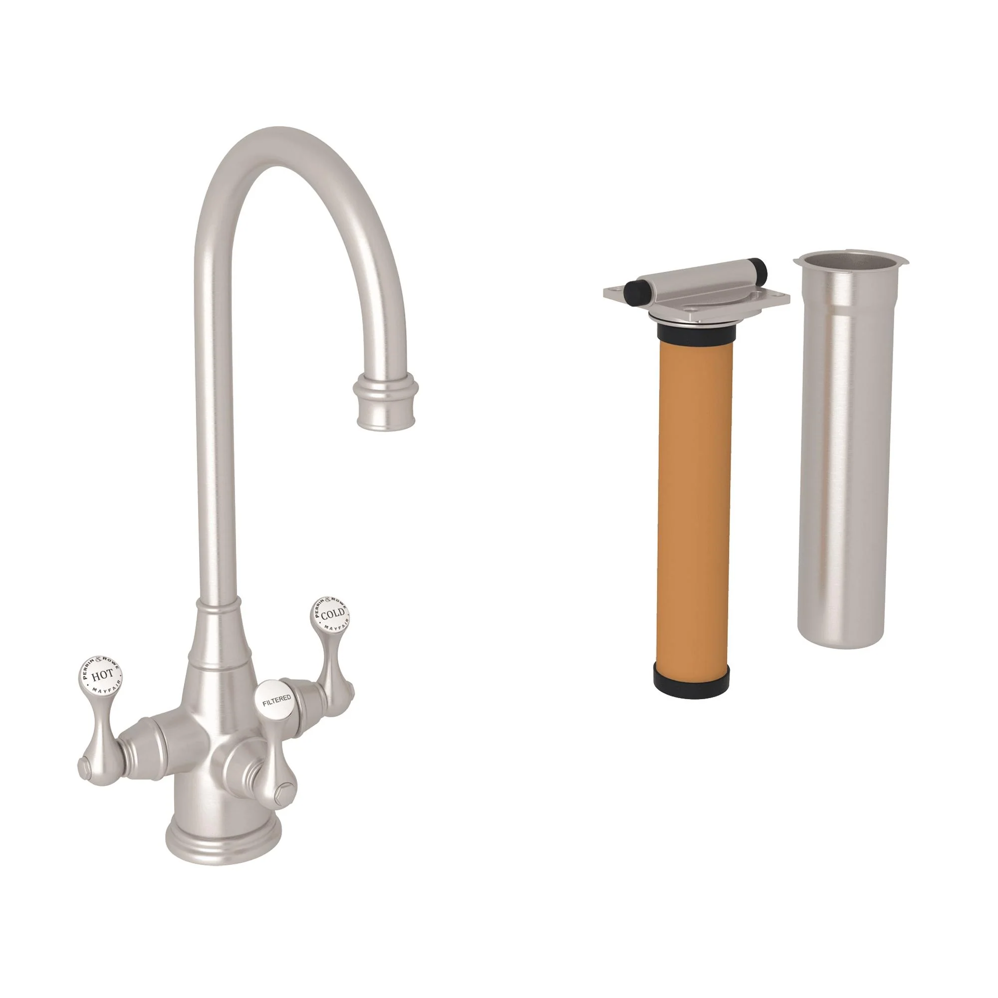 Perrin & Rowe U.KIT1220 Georgian Era Three Handle Bar/Food Prep Filter Kitchen Faucet Kit - Image 6