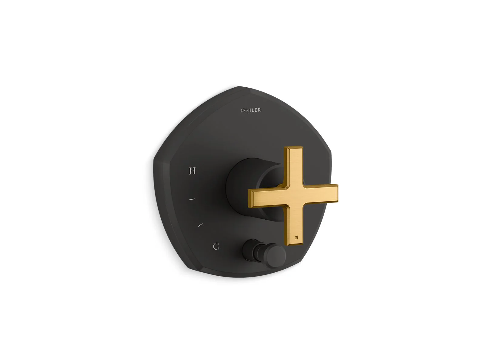 KOHLER K-T27044-3 Occasion Rite-Temp valve trim with push-button diverter and cross handle - Image 4
