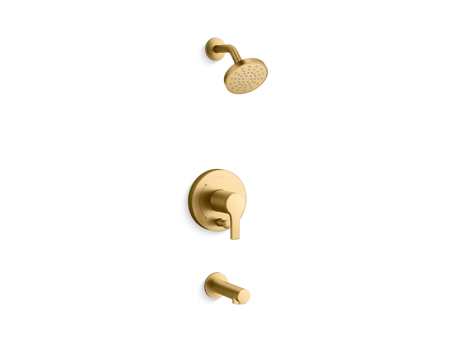 KOHLER K-T35327-4H Elate Rite-Temp bath and shower trim kit with push-button diverter, 1.5 gpm