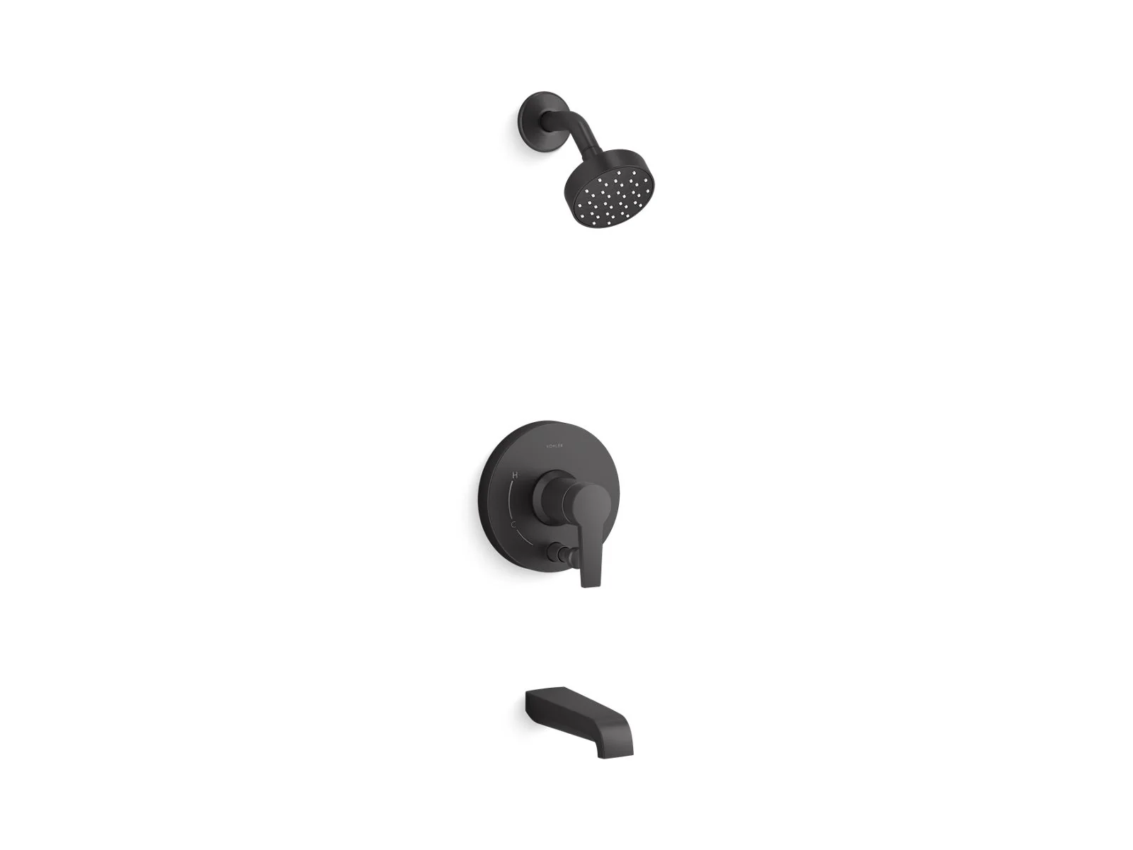KOHLER K-T49980-4Y Pitch Rite-Temp bath and shower trim kit with push-button diverter and lever handle, 2.5 gpm - Image 2