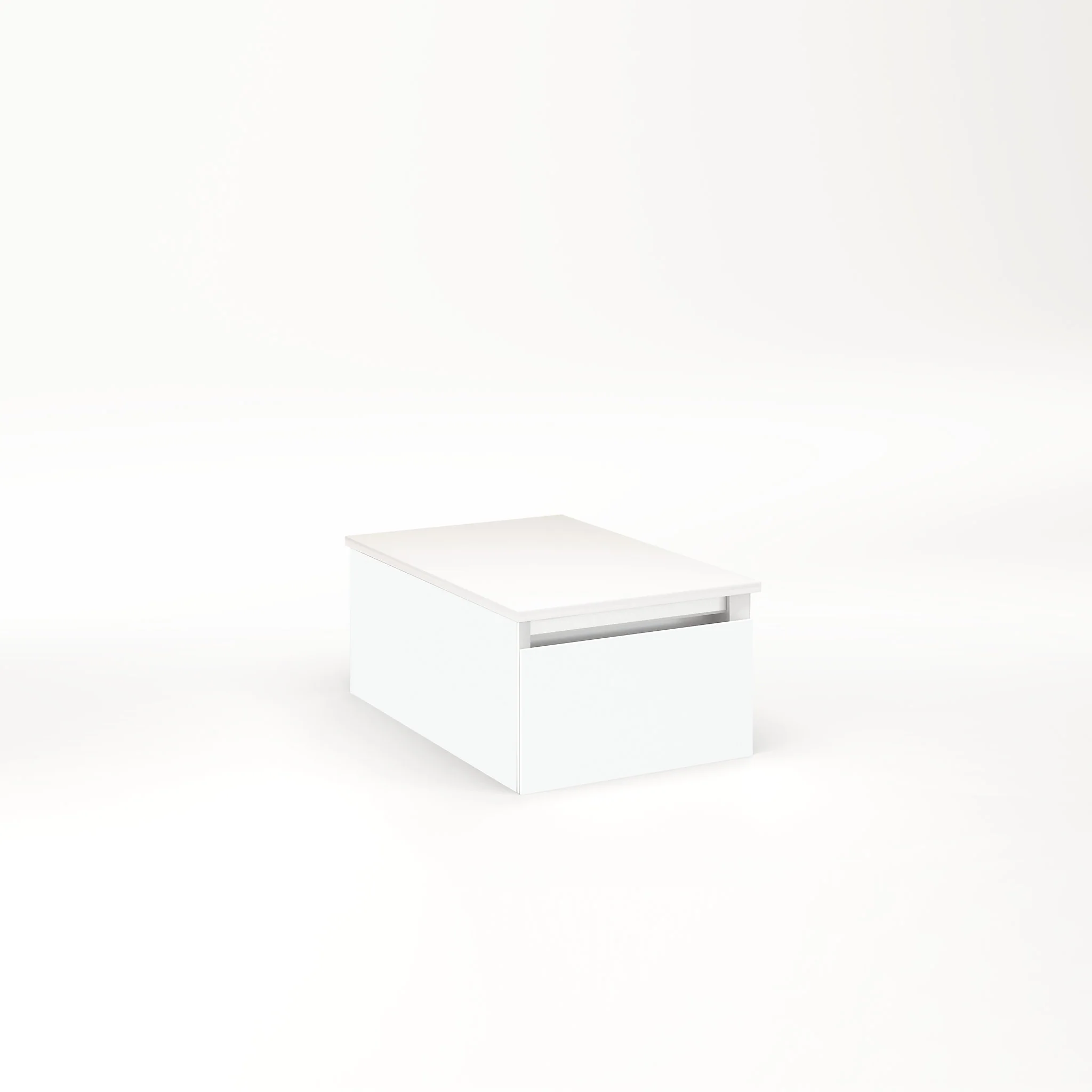 robern VM12H1D18F26L Cartesian Vanity, 12" x 7-1/2" x 18", Matte White, Full Drawer, Night Light, 5000K Temperature (Cool Light)