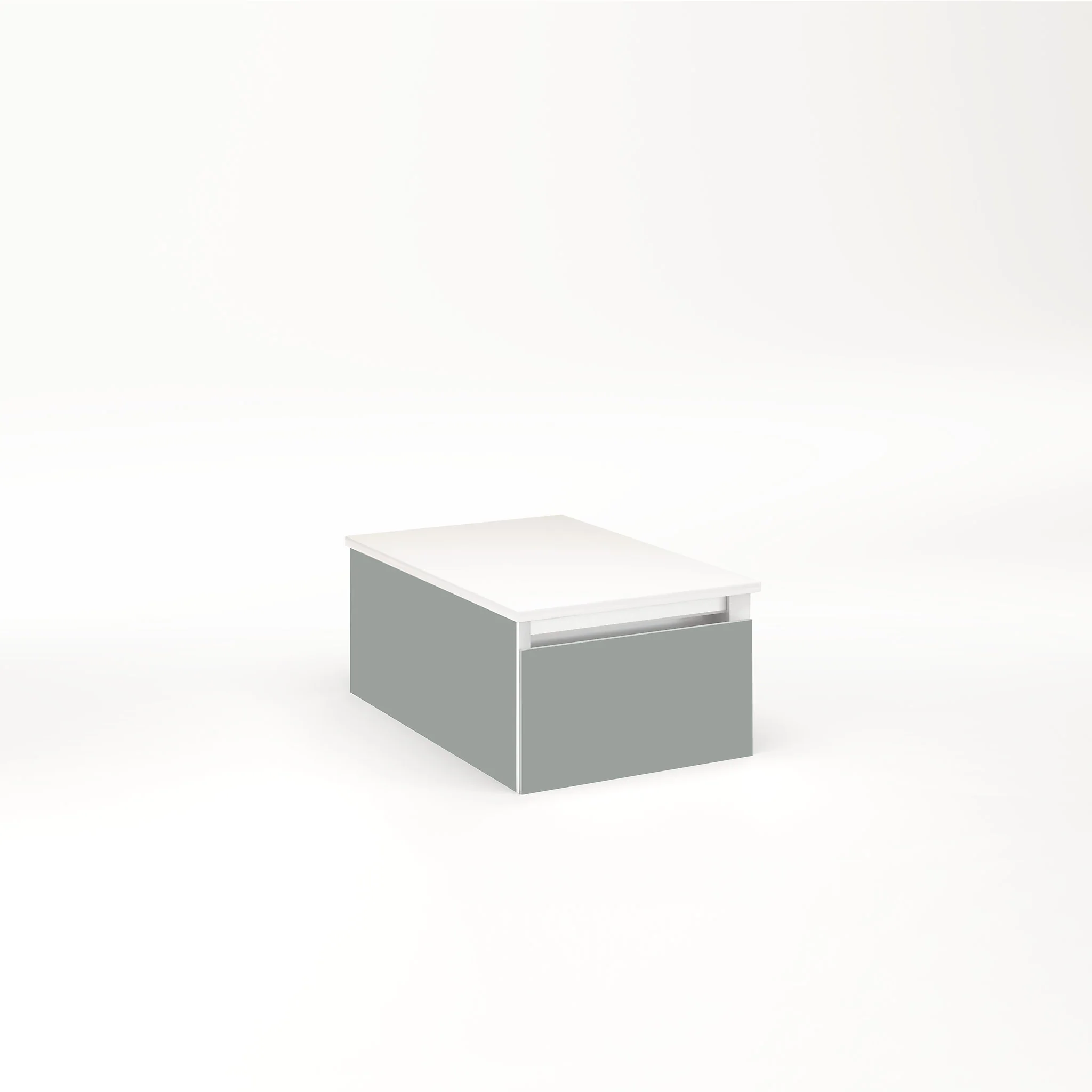 robern VM12H1D18F27L Cartesian Vanity, 12" x 7-1/2" x 18", Matte Gray, Full Drawer, Night Light, 5000K Temperature (Cool Light)