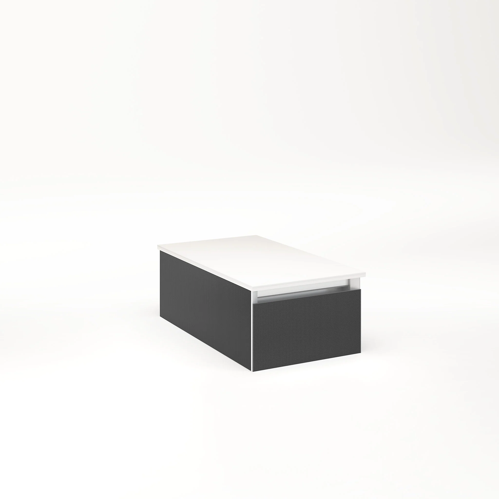 robern VM12H1D21F24L Cartesian Vanity, 12" x 7-1/2" x 21", Smoke Screen, Full Drawer, Night Light, 5000K Temperature (Cool Light)