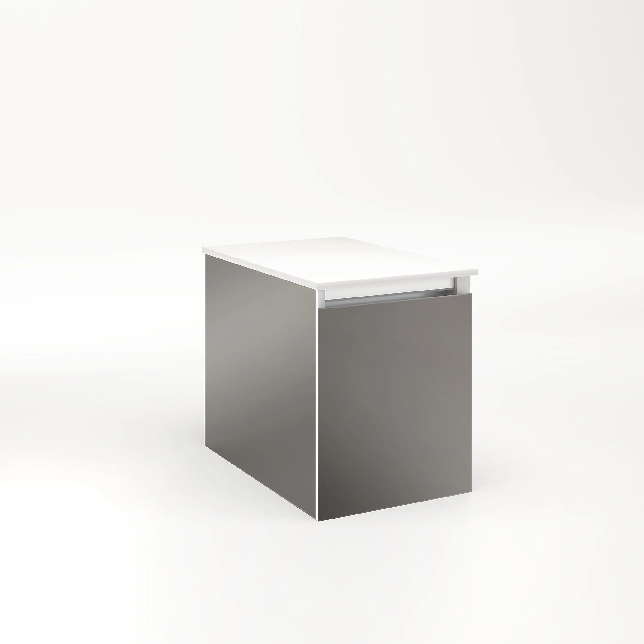 robern VM12H2D18F11N Cartesian Vanity, 12" x 15" x 18", Tinted Gray Mirror, Full Drawer, No Night Light