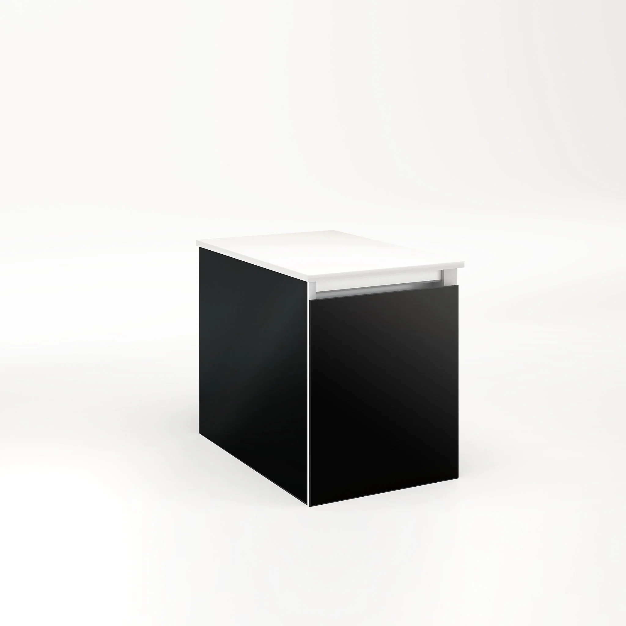 robern VM12H2D18F20S Cartesian Vanity, 12" x 15" x 18", Black, Full Drawer, Selectable Night Light, 2700K/4000K Temperature (Warm/Cool Light)