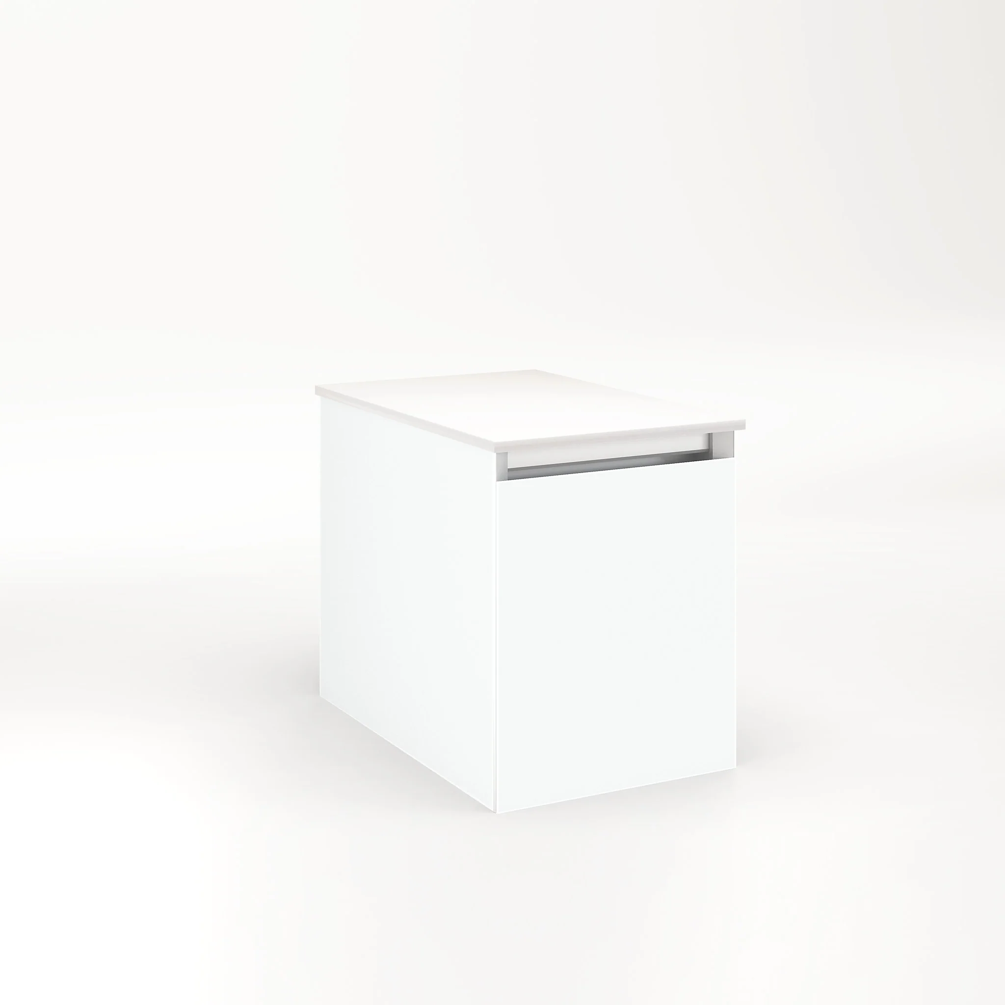 robern VM12H2D18F26L Cartesian Vanity, 12" x 15" x 18", Matte White, Full Drawer, Night Light, 5000K Temperature (Cool Light)