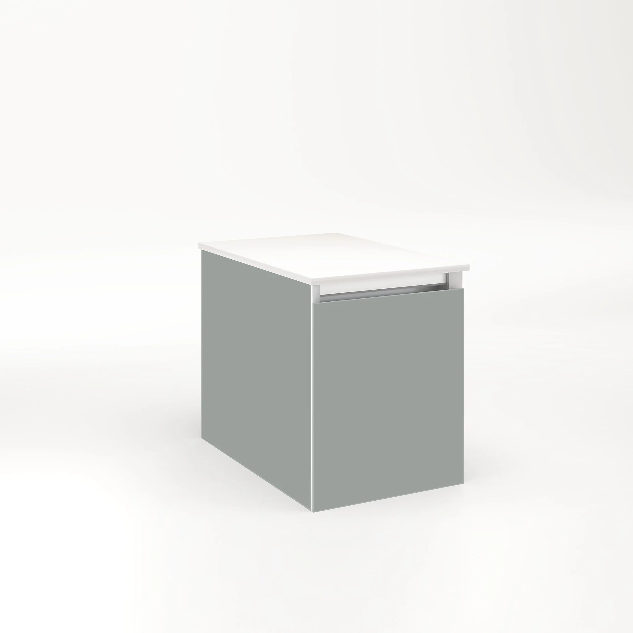 robern VM12H2D18F27S Cartesian Vanity, 12" x 15" x 18", Matte Gray, Full Drawer, Selectable Night Light, 2700K/4000K Temperature (Warm/Cool Light)