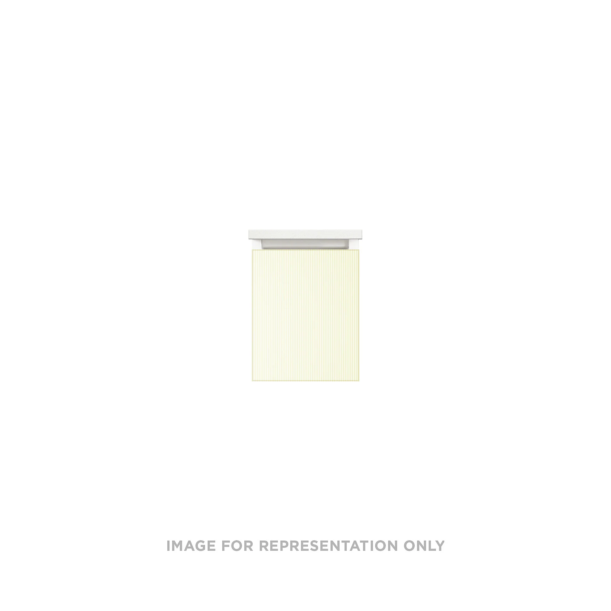 robern VM12H2D18F60N Cartesian Vanity, 12" x 15" x 18", Reeded White, Full Drawer, No Night Light