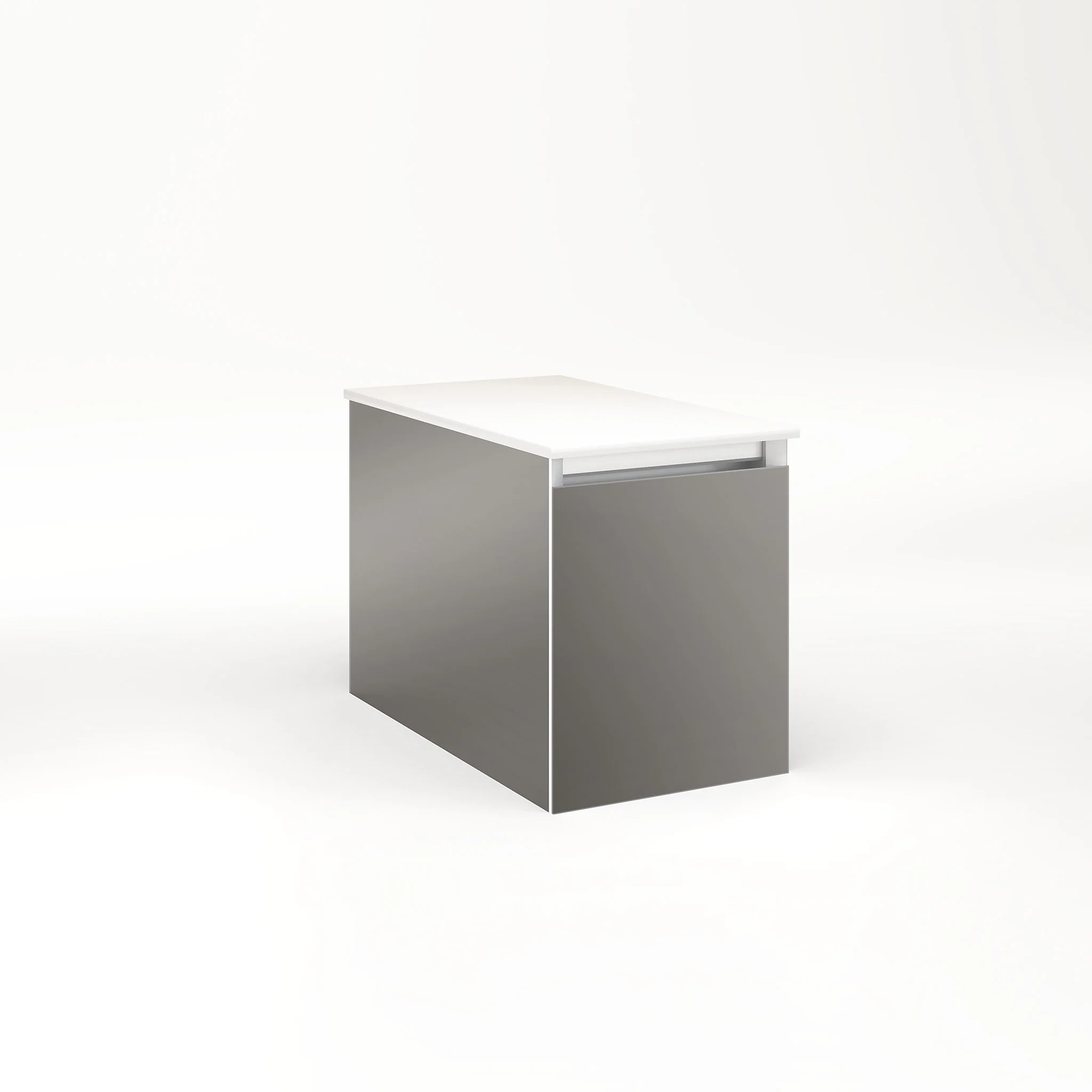 robern VM12H2D21F11N Cartesian Vanity, 12" x 15" x 21", Tinted Gray Mirror, Full Drawer, No Night Light