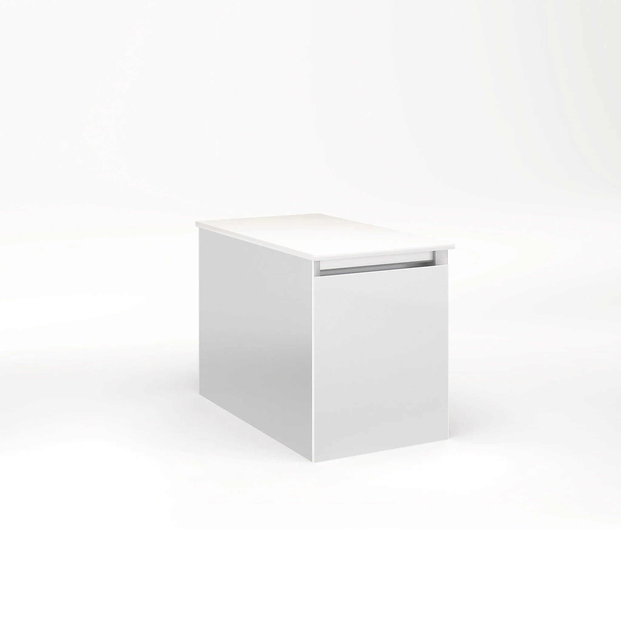 robern VM12H2D21F19L Cartesian Vanity, 12" x 15" x 21", Satin White, Full Drawer, Night Light, 5000K Temperature (Cool Light)