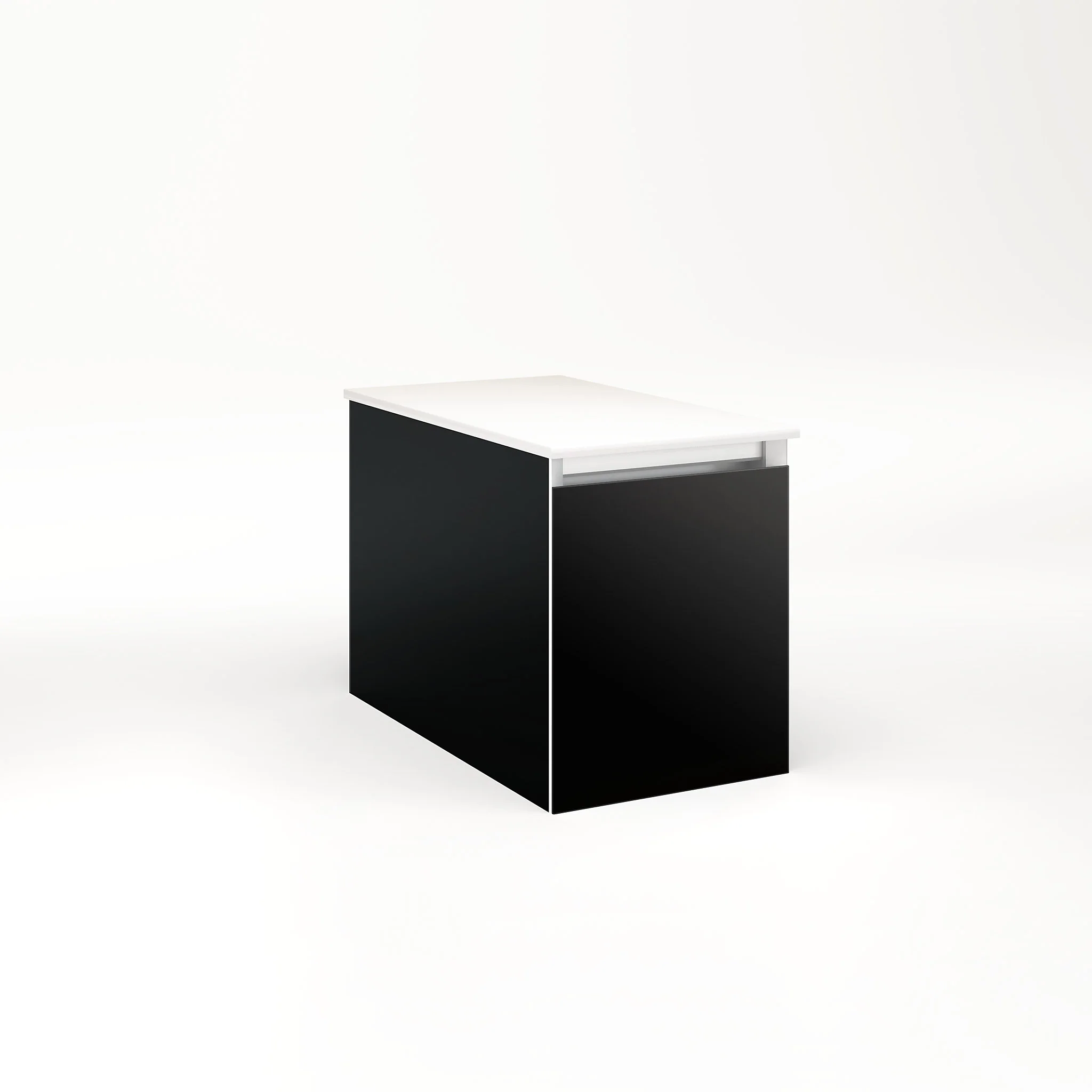 robern VM12H2D21F20N Cartesian Vanity, 12" x 15" x 21", Black, Full Drawer, No Night Light