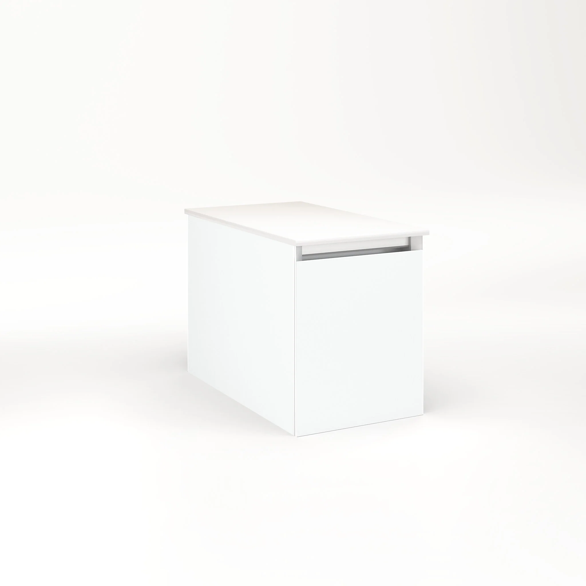 robern VM12H2D21F26L Cartesian Vanity, 12" x 15" x 21", Matte White, Full Drawer, Night Light, 5000K Temperature (Cool Light)