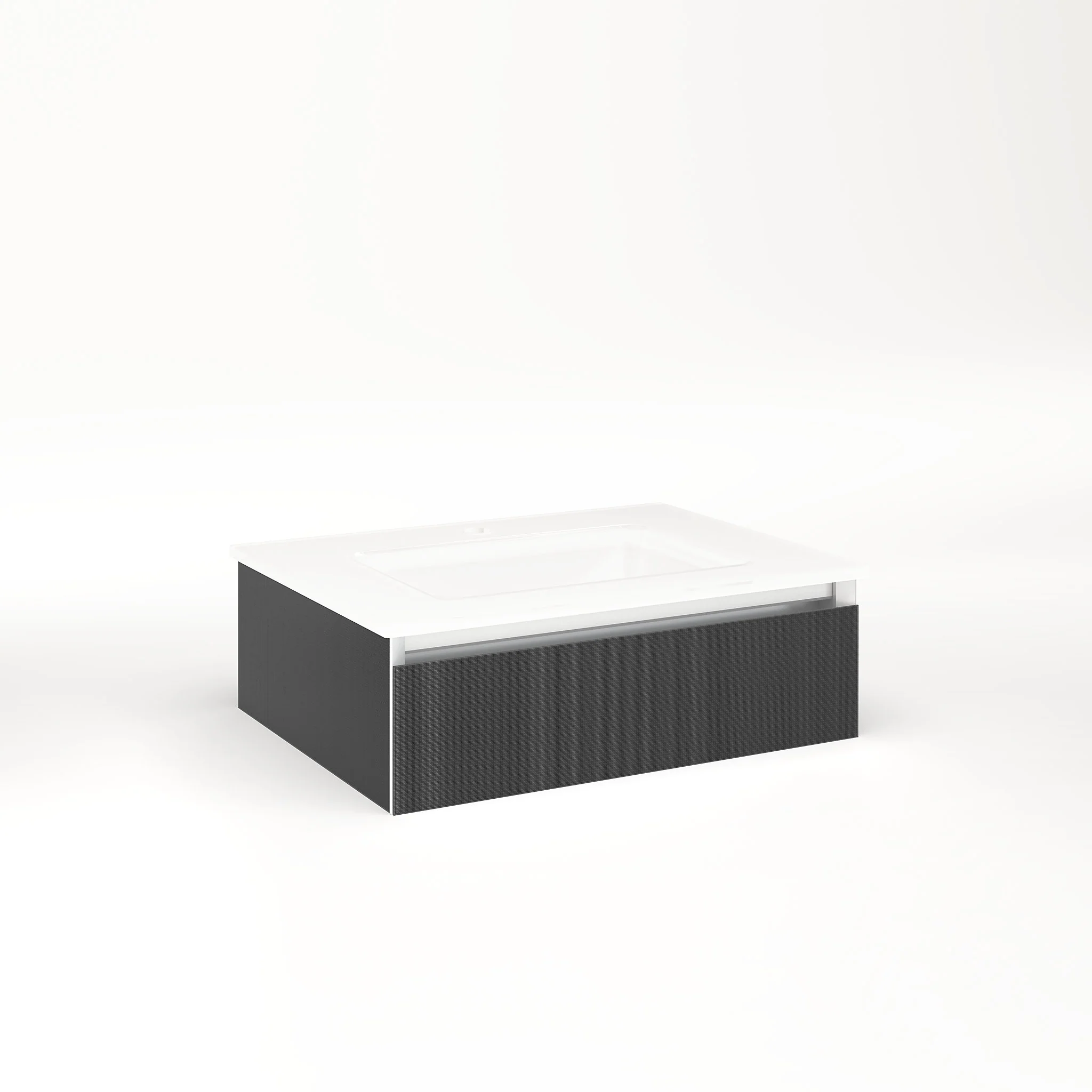robern VM24H1D18F24N Cartesian Vanity, 24" x 7-1/2" x 18", Smoke Screen, Full Drawer, No Night Light