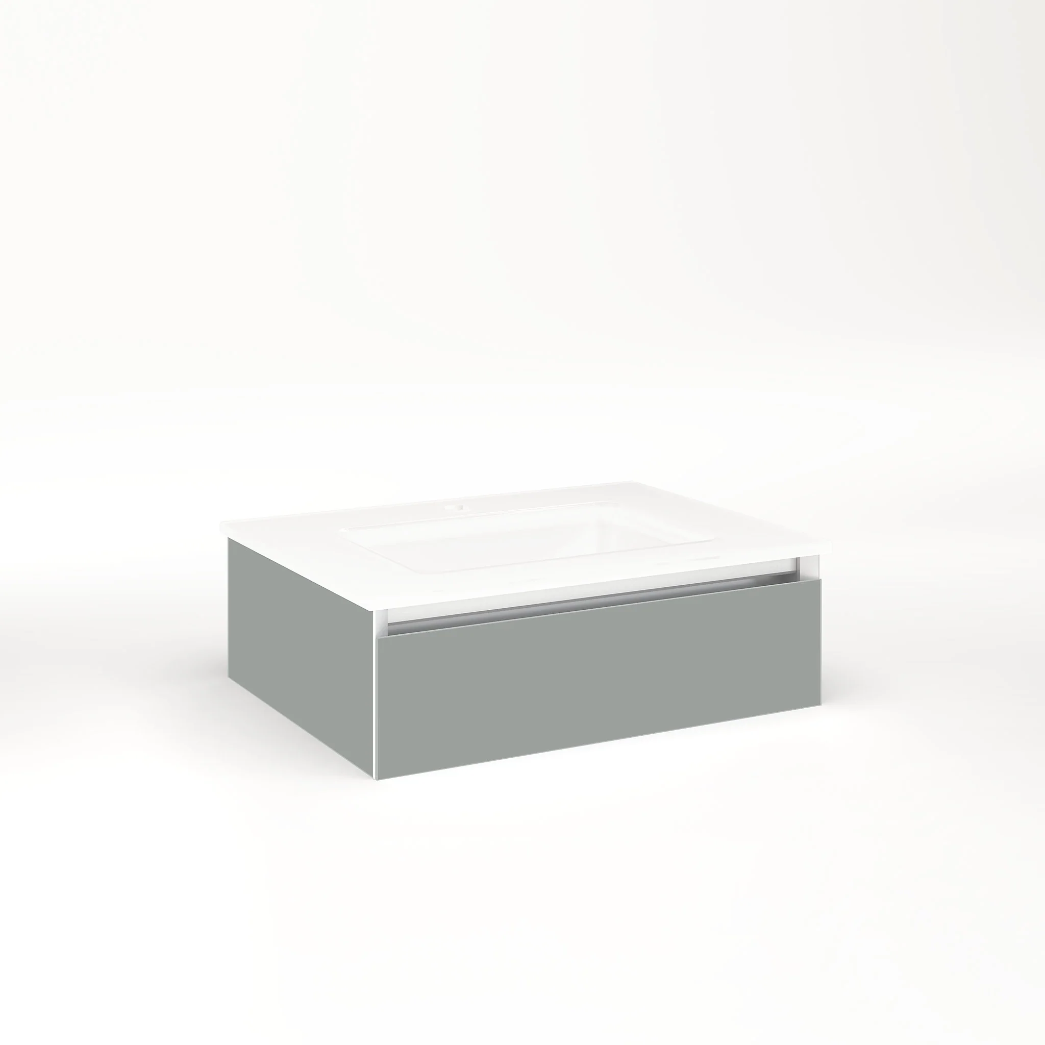 robern VM24H1D18F27S Cartesian Vanity, 24" x 7-1/2" x 18", Matte Gray, Full Drawer, Selectable Night Light, 2700K/4000K Temperature (Warm/Cool Light)