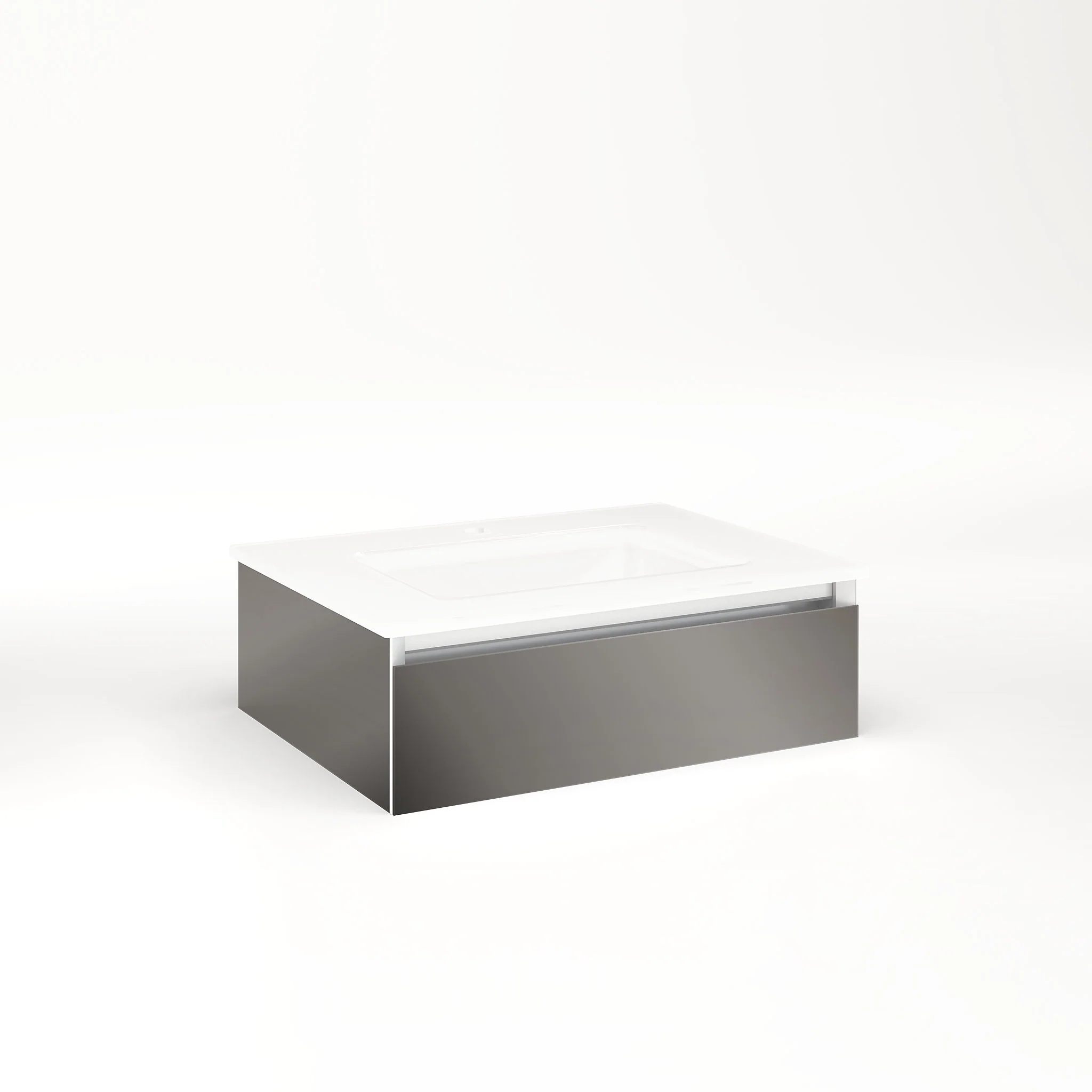 robern VM24H1D18P11N Cartesian Vanity, 24" x 7-1/2" x 18", Tinted Gray Mirror, Plumbing Drawer, No Night Light