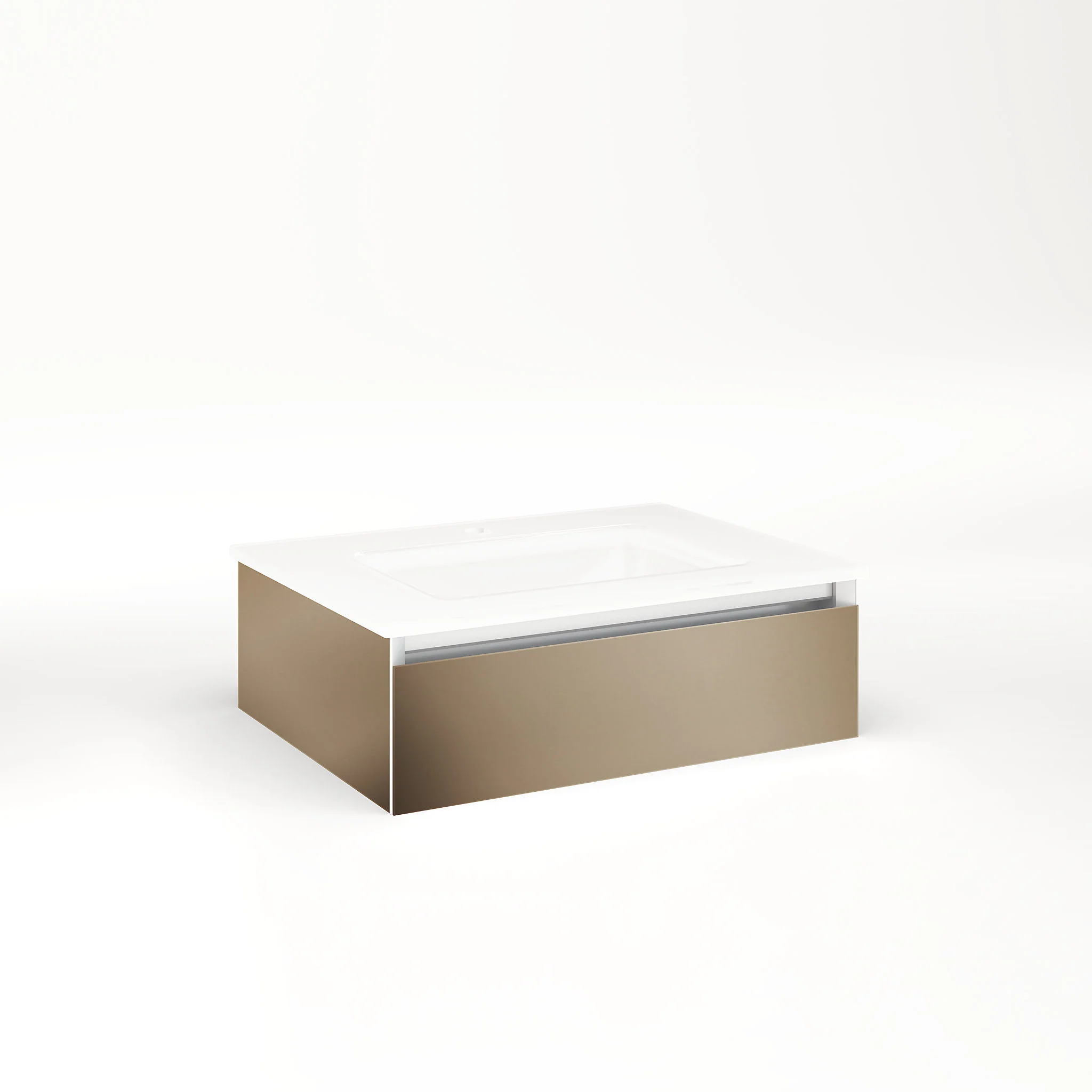 robern VM24H1D18P12S Cartesian Vanity, 24" x 7-1/2" x 18", Satin Bronze, Plumbing Drawer, Selectable Night Light, 2700K/4000K Temperature (Warm/Cool Light)