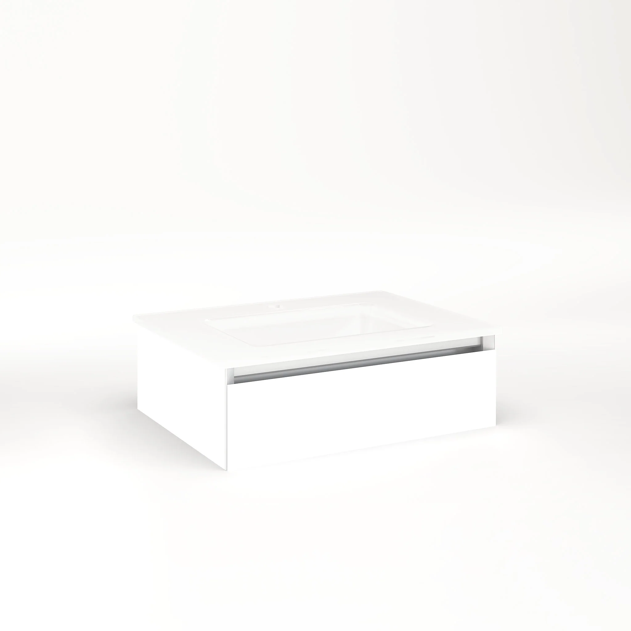 robern VM24H1D18P21L Cartesian Vanity, 24" x 7-1/2" x 18", White, Plumbing Drawer, Night Light, 5000K Temperature (Cool Light)