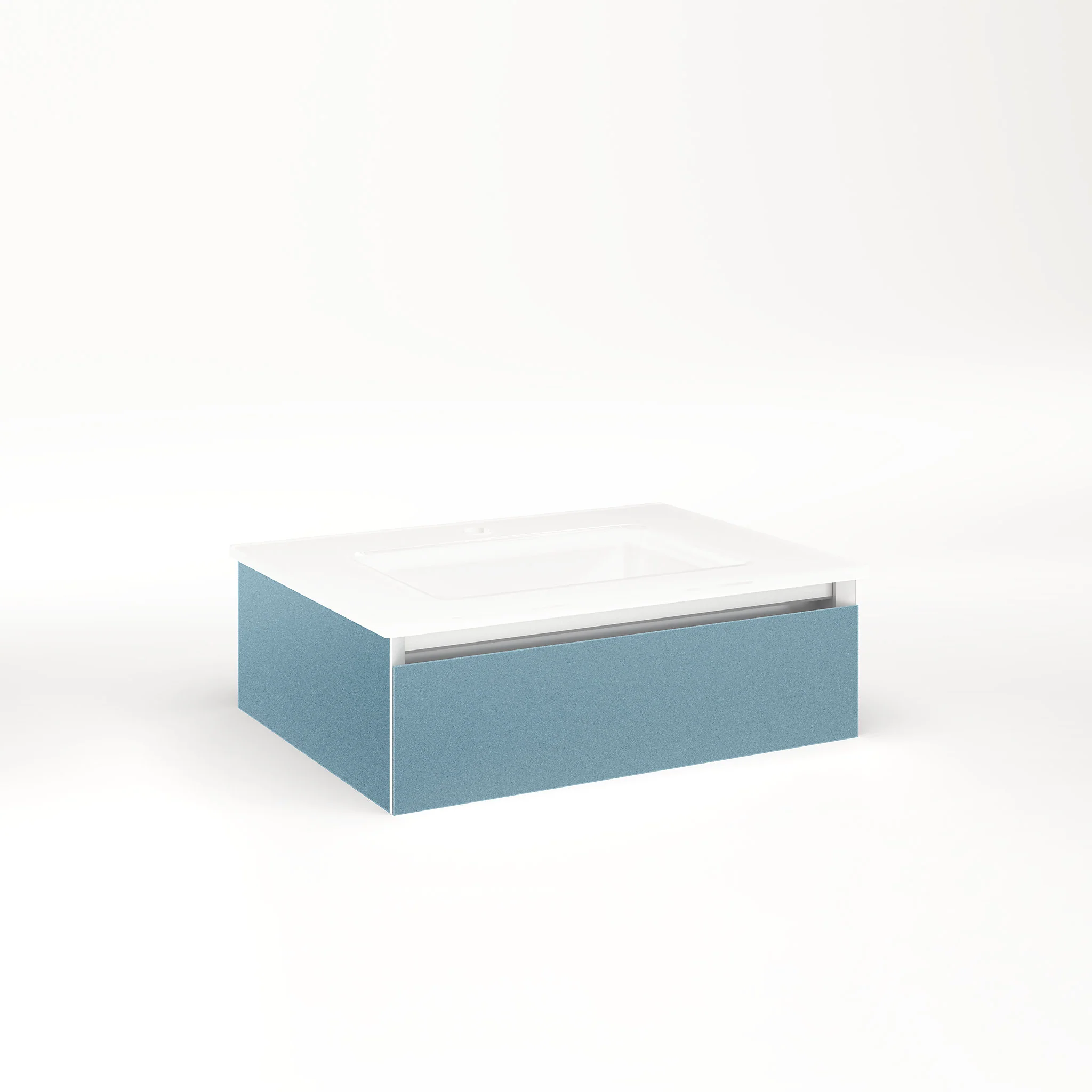 robern VM24H1D18P23S Cartesian Vanity, 24" x 7-1/2" x 18", Ocean, Plumbing Drawer, Selectable Night Light, 2700K/4000K Temperature (Warm/Cool Light)