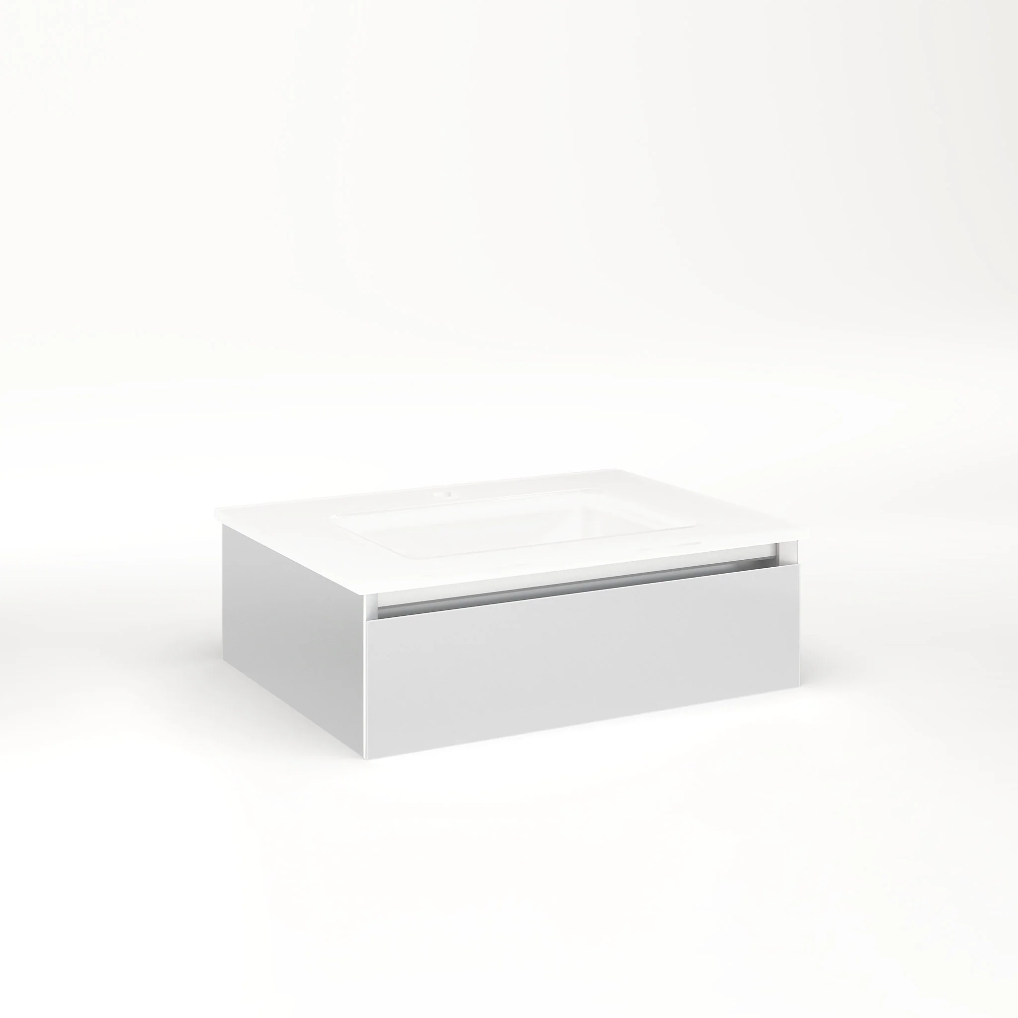 robern VM24H1D18T19L Cartesian Vanity, 24" x 7-1/2" x 18", Satin White, Tip Out Drawer, Night Light, 5000K Temperature (Cool Light)