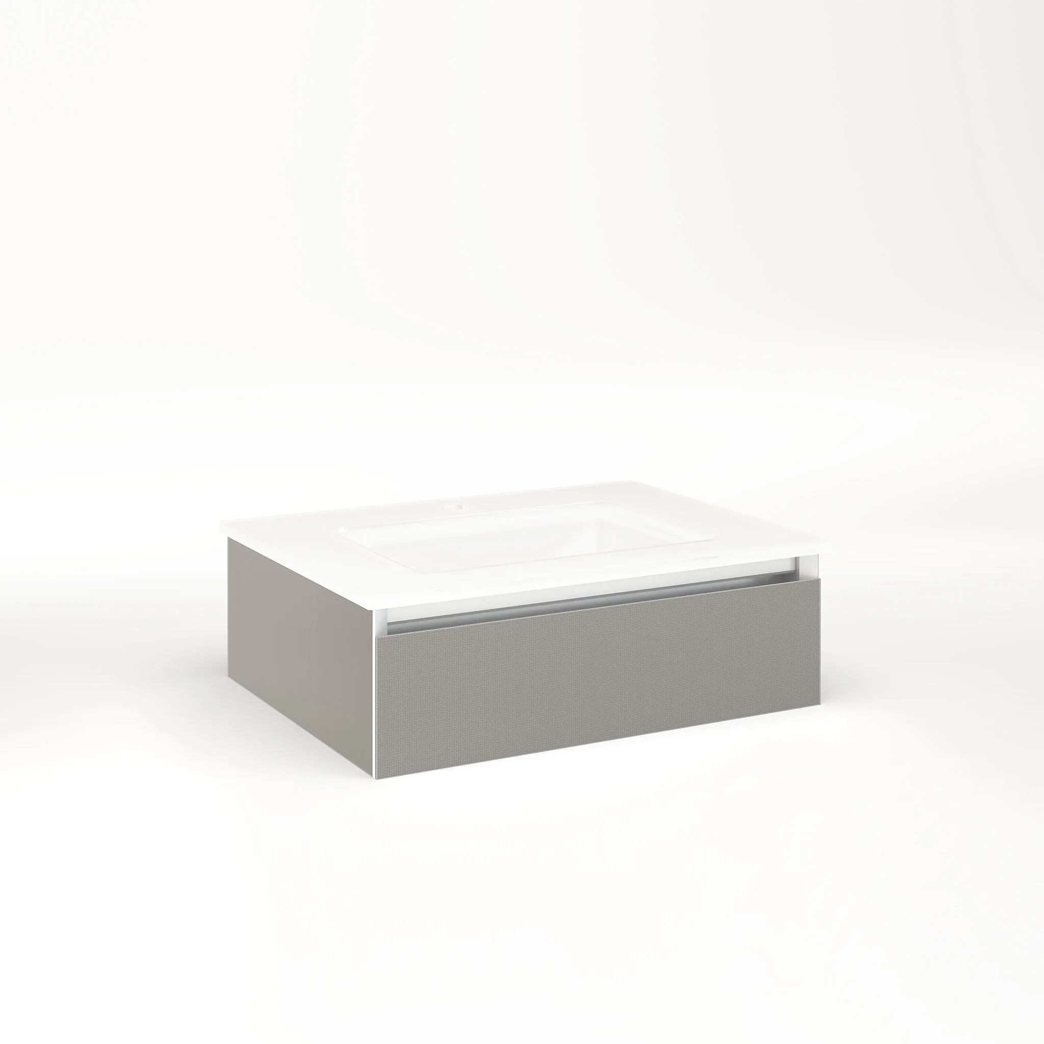 robern VM24H1D18T25N Cartesian Vanity, 24" x 7-1/2" x 18", Silver Screen, Tip Out Drawer, No Night Light