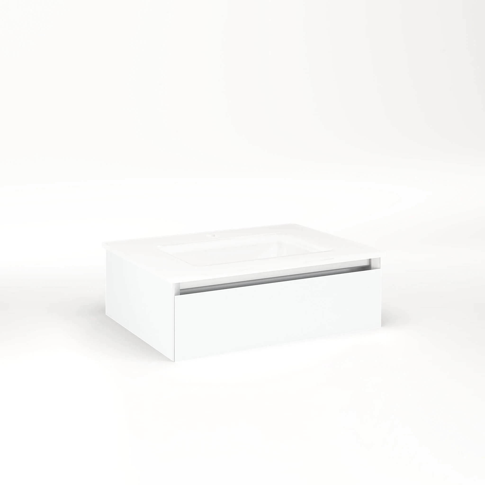 robern VM24H1D18T26N Cartesian Vanity, 24" x 7-1/2" x 18", Matte White, Tip Out Drawer, No Night Light
