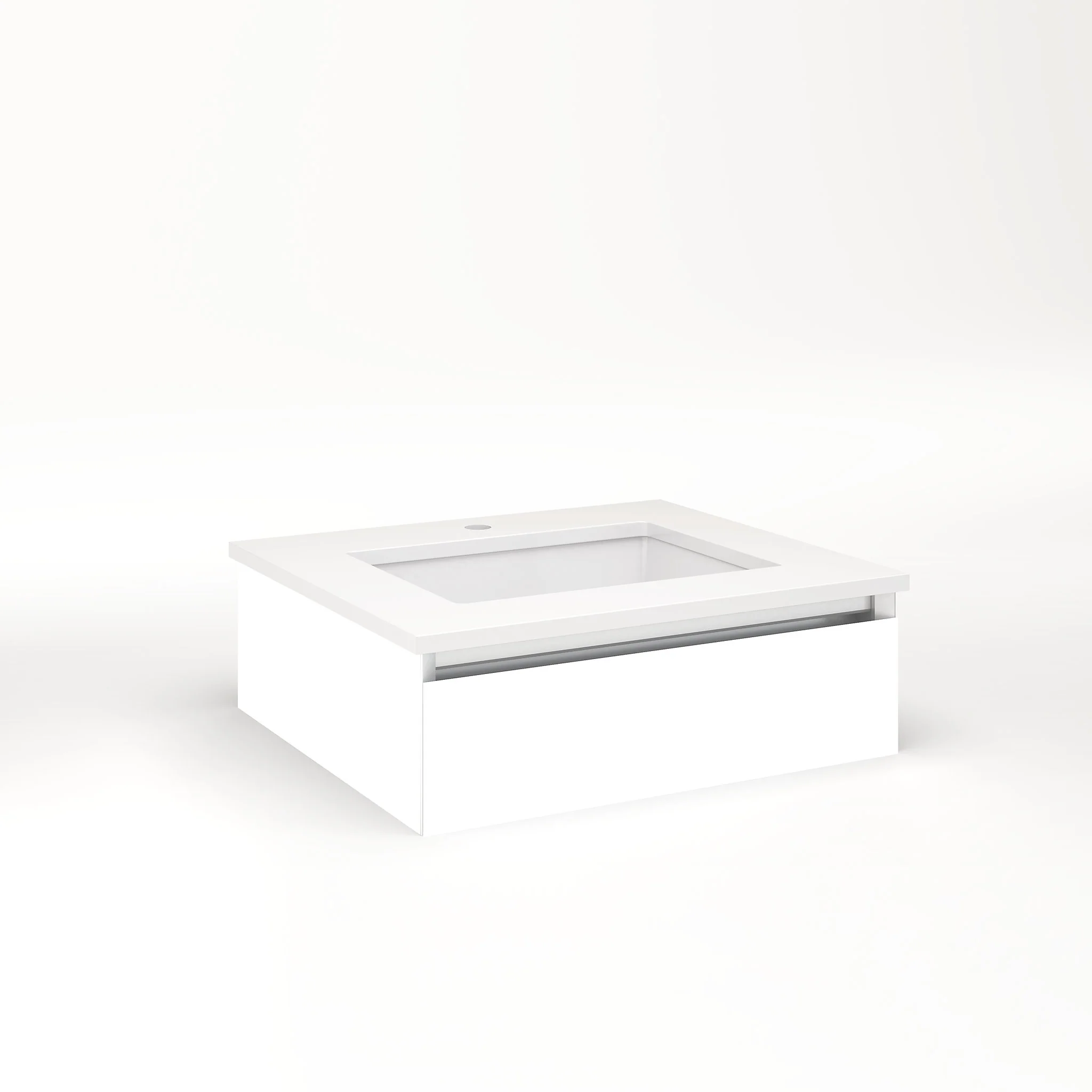 robern VM24H1D21F21L Cartesian Vanity, 24" x 7-1/2" x 21", White, Full Drawer, Night Light, 5000K Temperature (Cool Light)