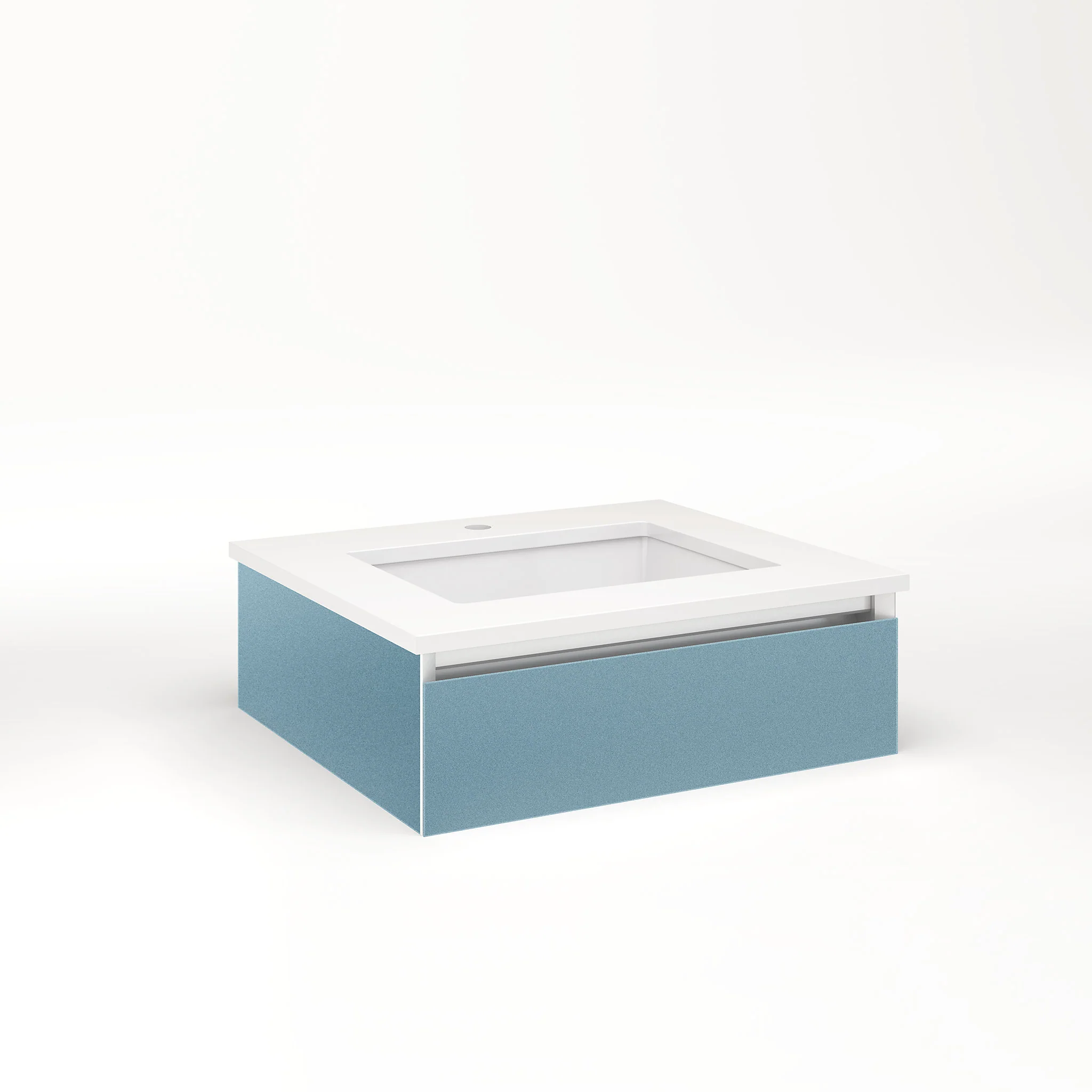 robern VM24H1D21P23L Cartesian Vanity, 24" x 7-1/2" x 21", Ocean, Plumbing Drawer, Night Light, 5000K Temperature (Cool Light)