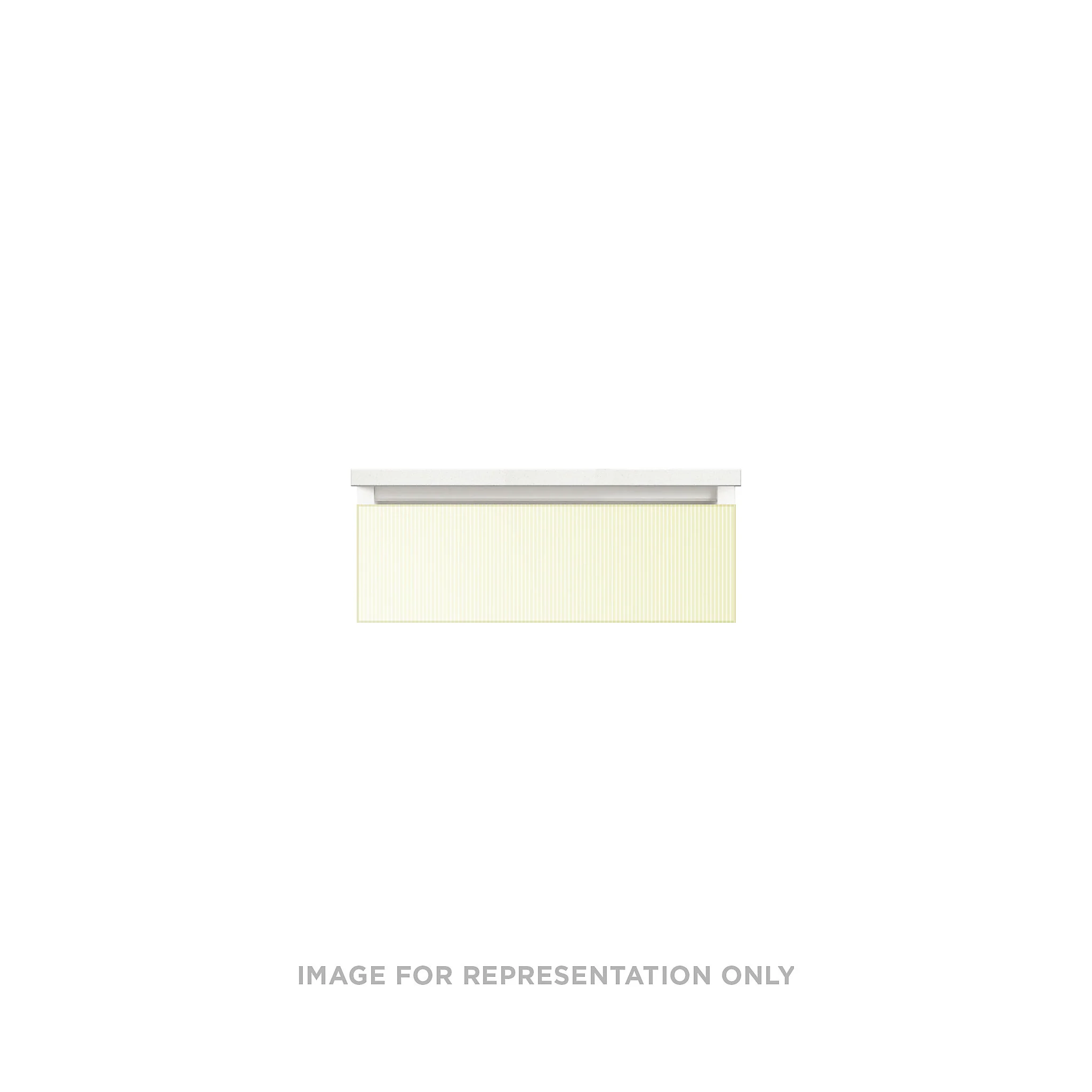 robern VM24H1D21P60N Cartesian Vanity, 24" x 7-1/2" x 21", Reeded White, Plumbing Drawer, No Night Light