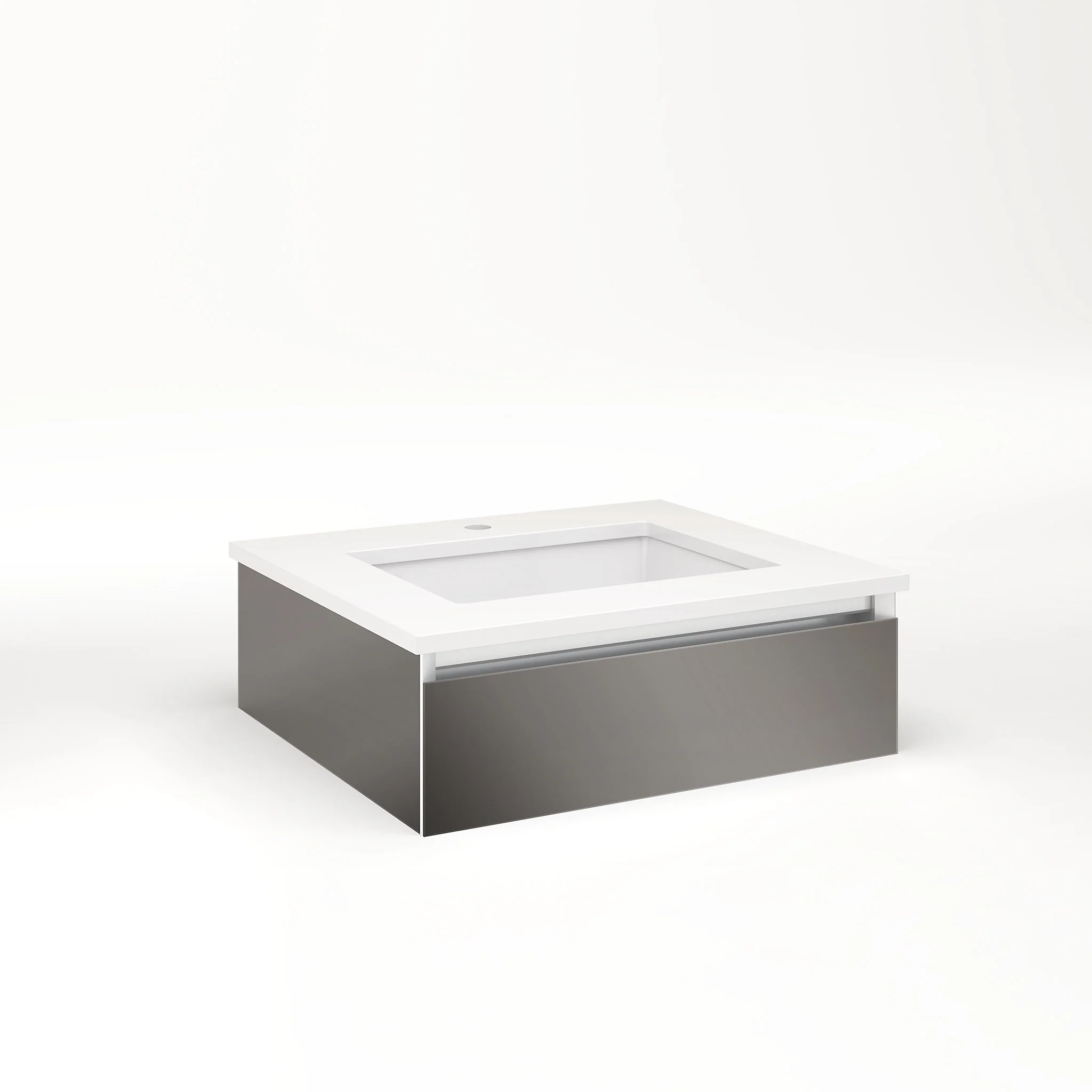 robern VM24H1D21T11N Cartesian Vanity, 24" x 7-1/2" x 21", Tinted Gray Mirror, Tip Out Drawer, No Night Light