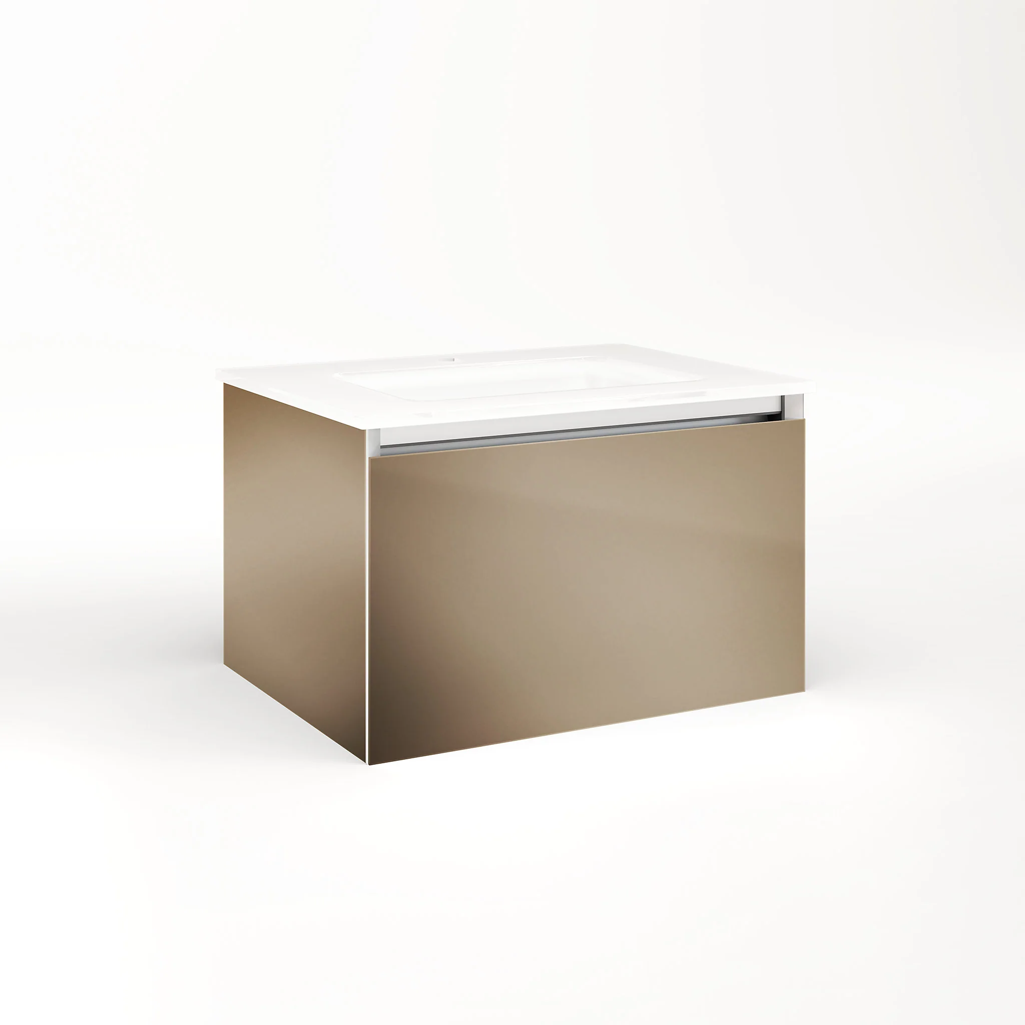 robern VM24H2D18F12N Cartesian Vanity, 24" x 15" x 18", Satin Bronze, Full Drawer, No Night Light