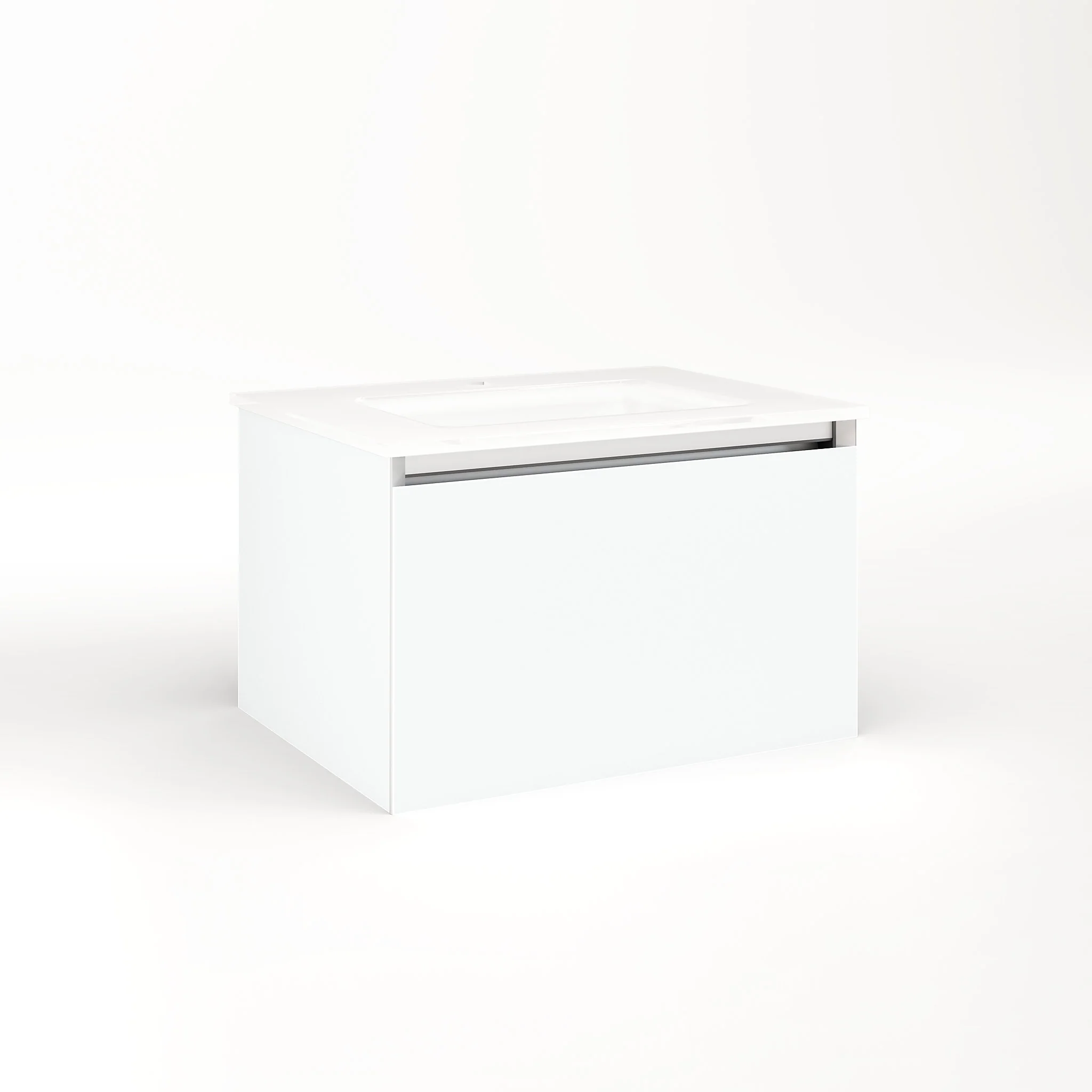 robern VM24H2D18F26N Cartesian Vanity, 24" x 15" x 18", Matte White, Full Drawer, No Night Light