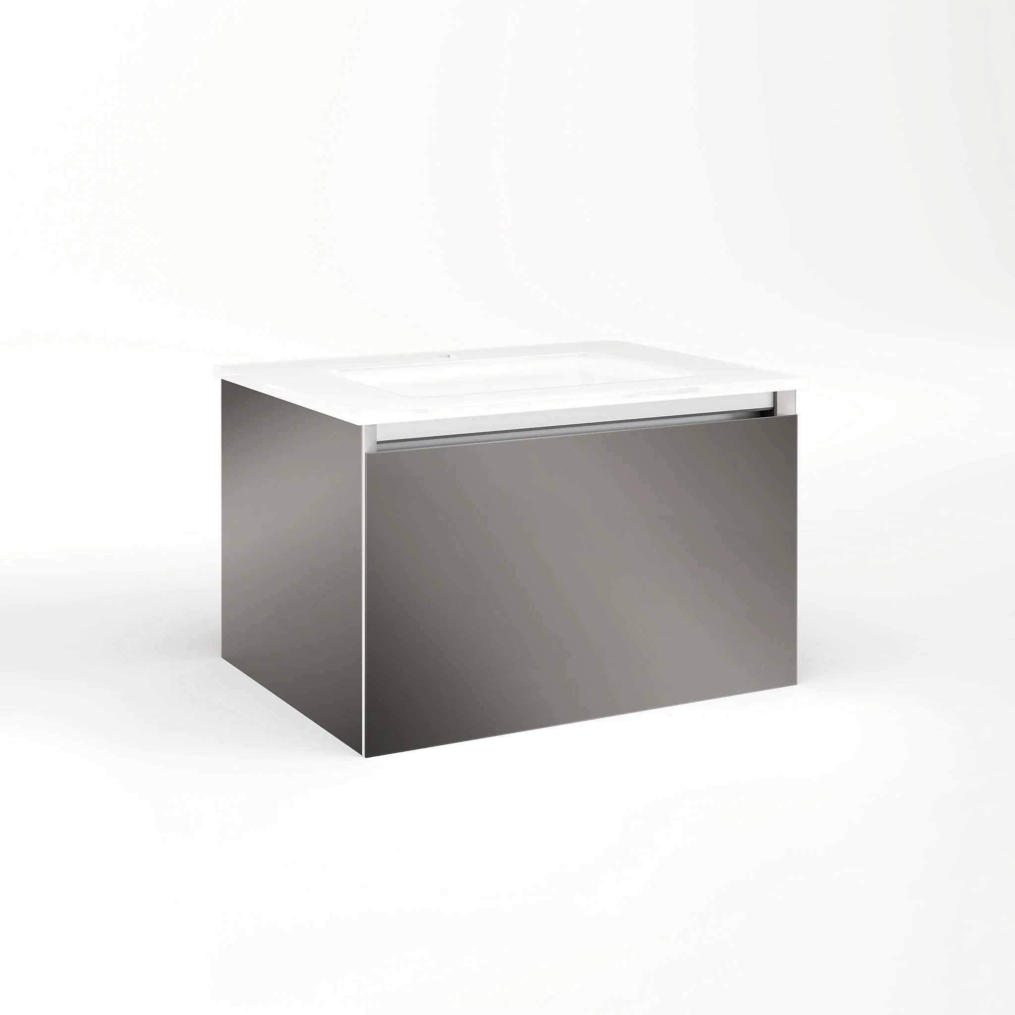 robern VM24H2D18P11S Cartesian Vanity, 24" x 15" x 18", Tinted Gray Mirror, Plumbing Drawer, Selectable Night Light, 2700K/4000K Temperature (Warm/Cool Light)
