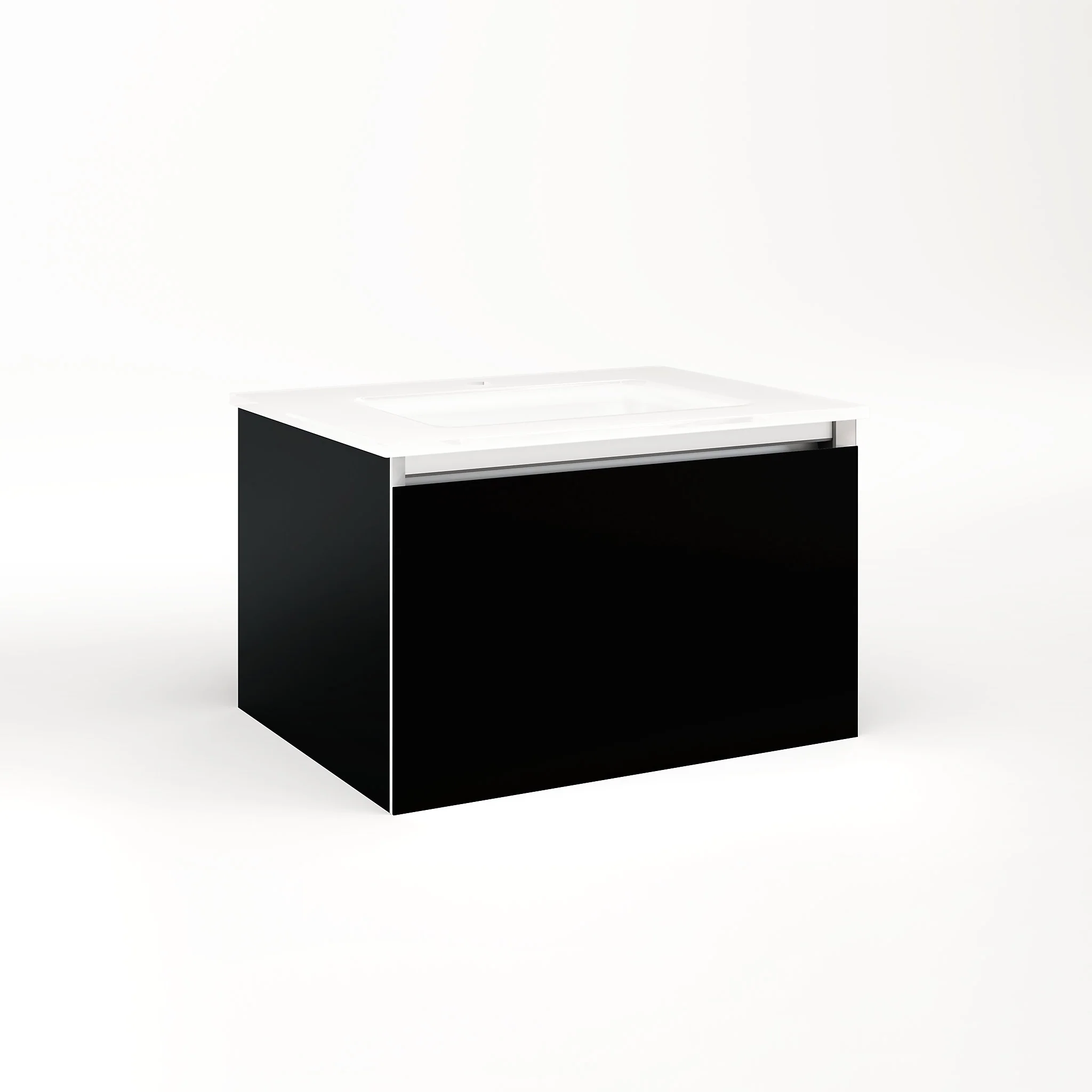 robern VM24H2D18P20S Cartesian Vanity, 24" x 15" x 18", Black, Plumbing Drawer, Selectable Night Light, 2700K/4000K Temperature (Warm/Cool Light)