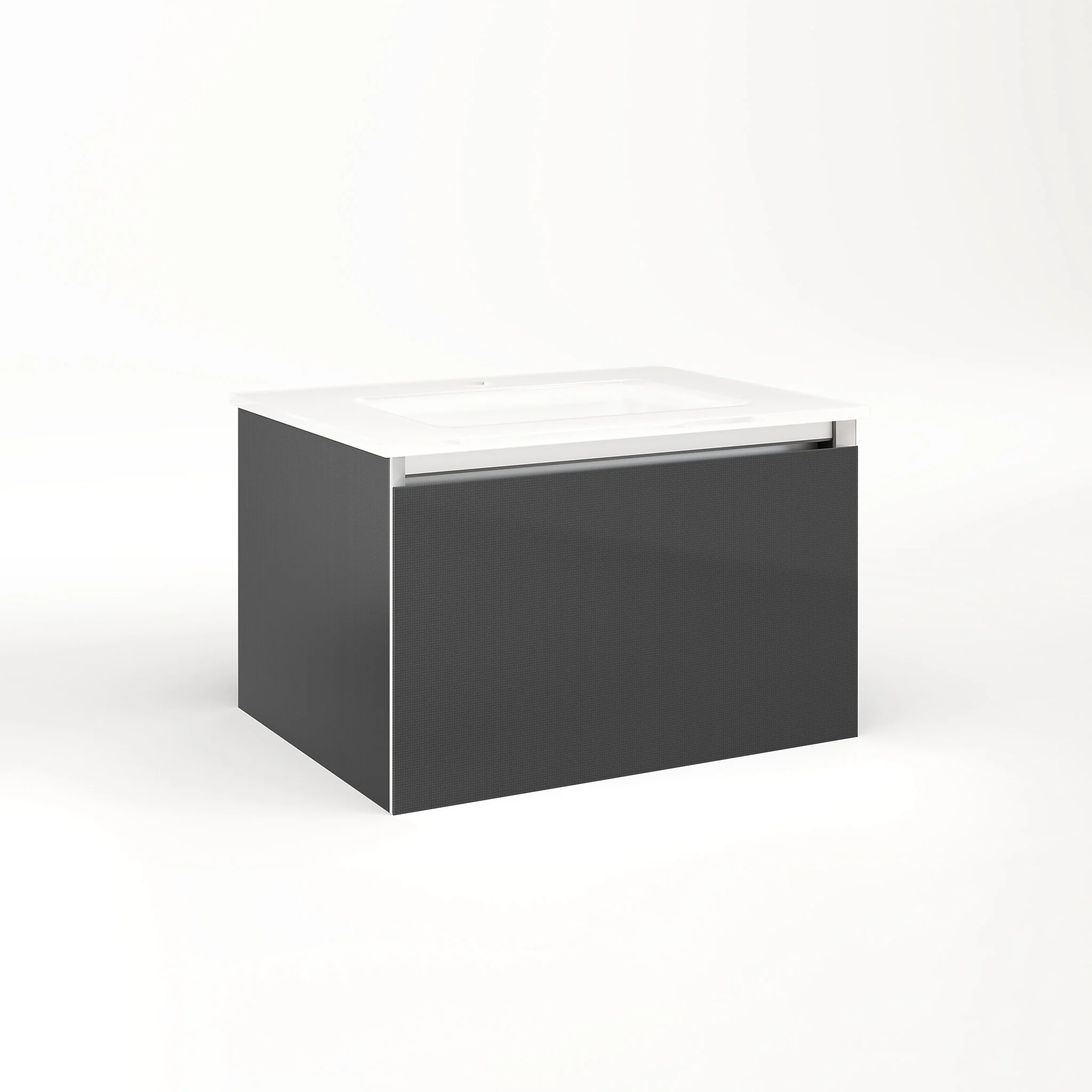 robern VM24H2D18P24L Cartesian Vanity, 24" x 15" x 18", Smoke Screen, Plumbing Drawer, Night Light, 5000K Temperature (Cool Light)