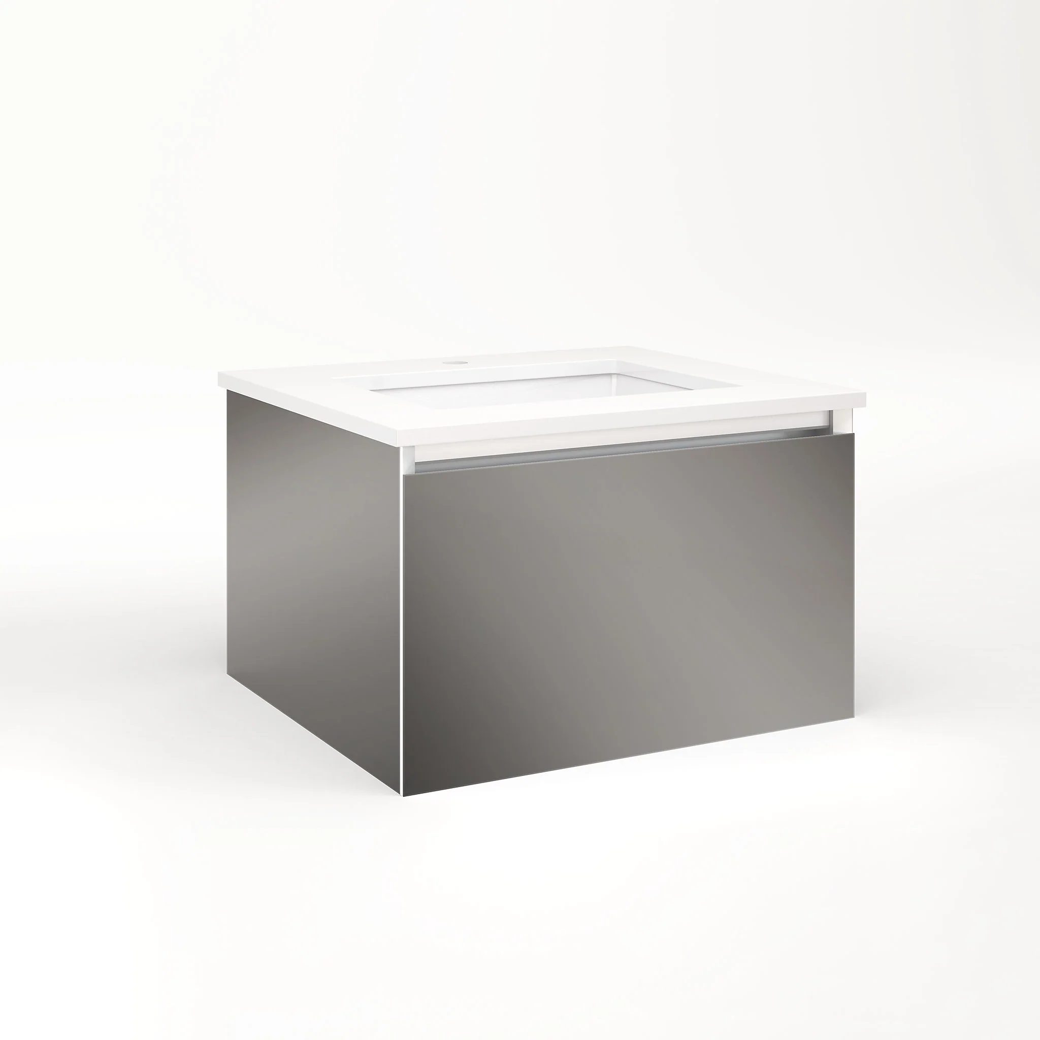 robern VM24H2D21F11N Cartesian Vanity, 24" x 15" x 21", Tinted Gray Mirror, Full Drawer, No Night Light
