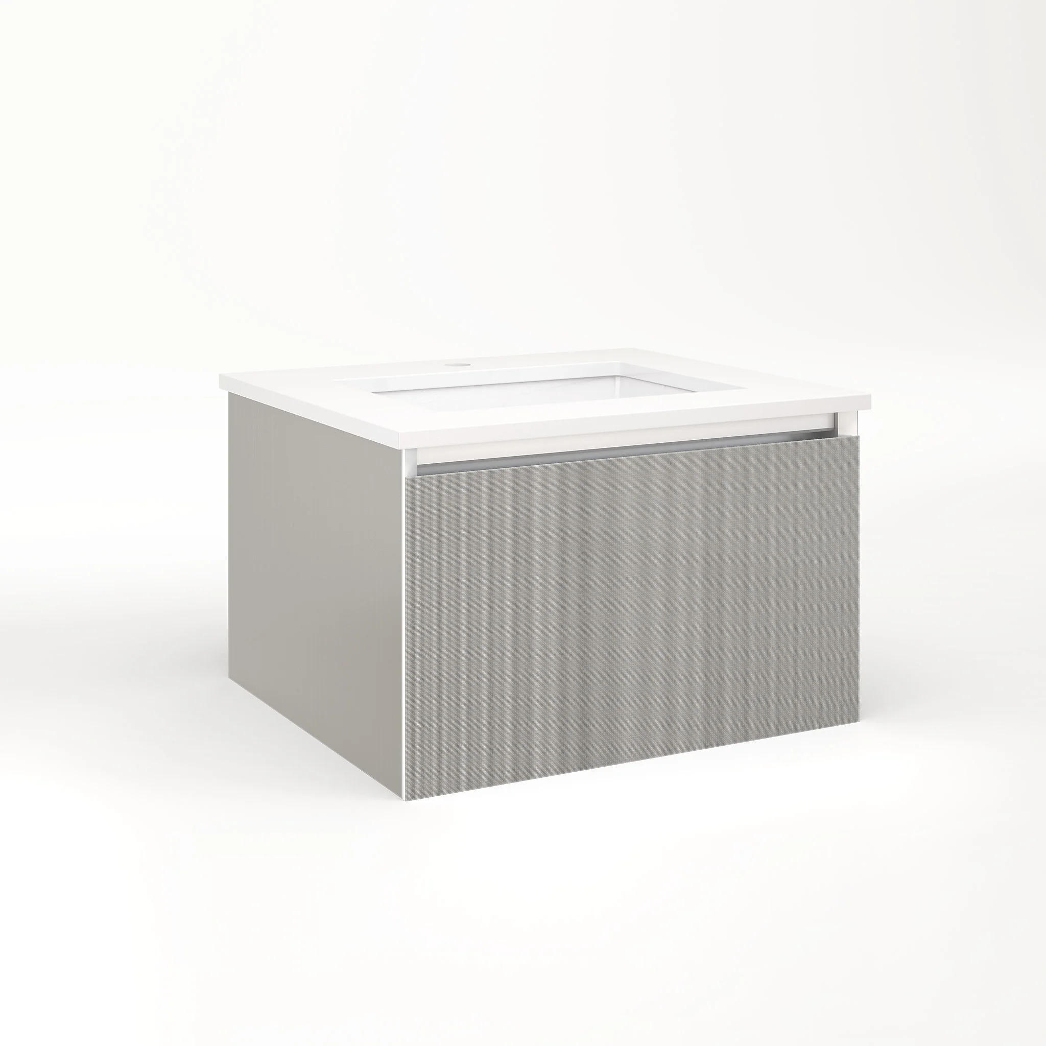 robern VM24H2D21F25L Cartesian Vanity, 24" x 15" x 21", Silver Screen, Full Drawer, Night Light, 5000K Temperature (Cool Light)