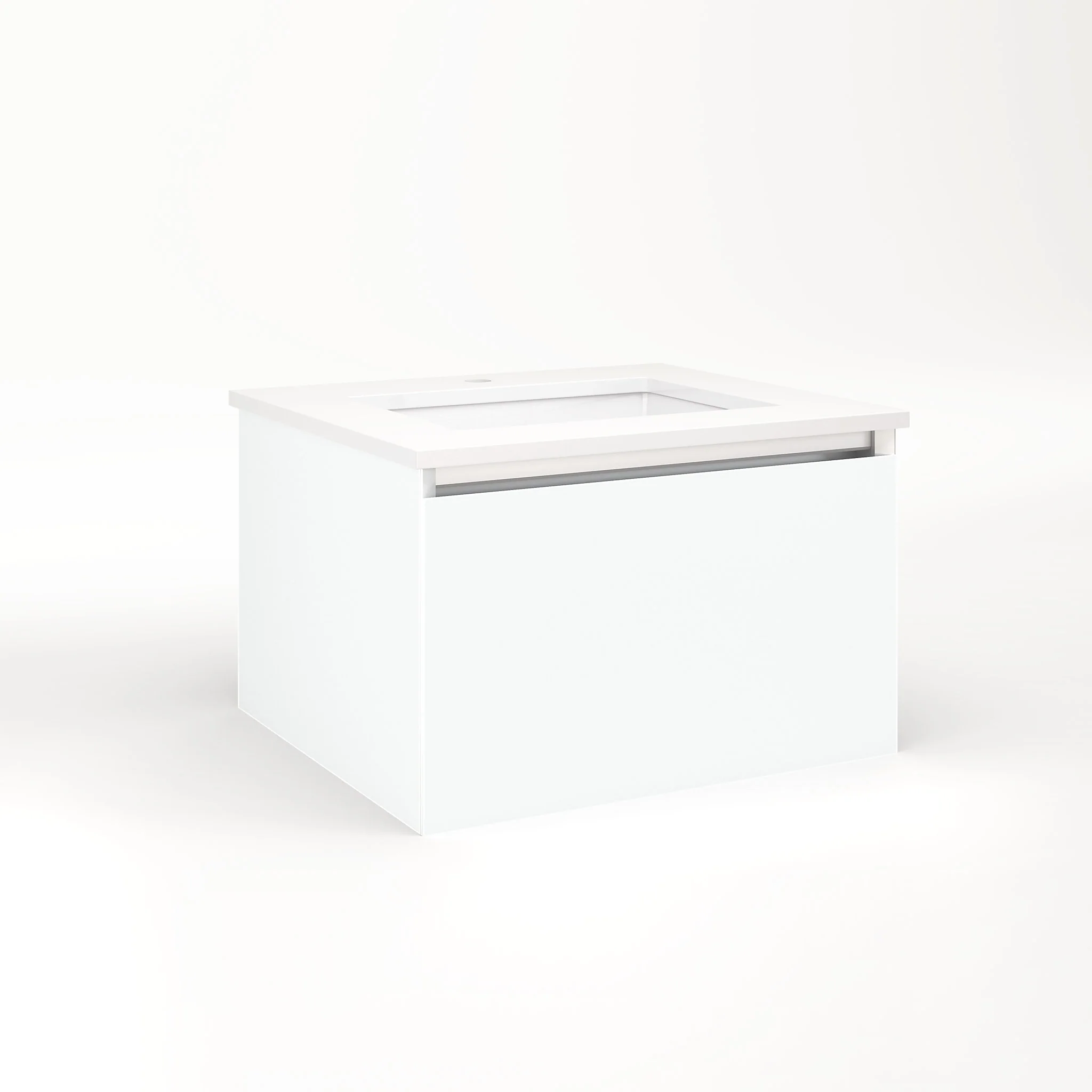 robern VM24H2D21F26L Cartesian Vanity, 24" x 15" x 21", Matte White, Full Drawer, Night Light, 5000K Temperature (Cool Light)