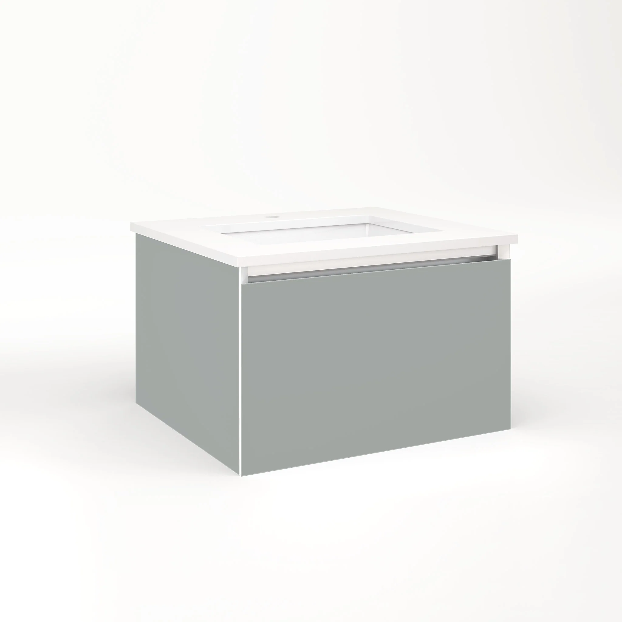 robern VM24H2D21F27L Cartesian Vanity, 24" x 15" x 21", Matte Gray, Full Drawer, Night Light, 5000K Temperature (Cool Light)