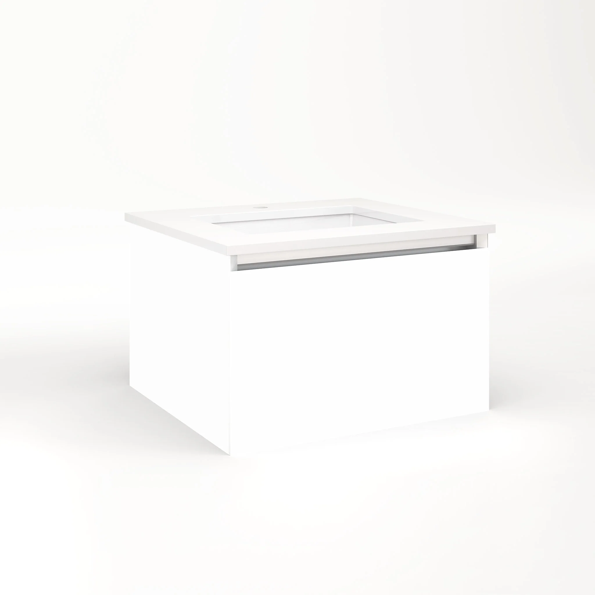 robern VM24H2D21P21L Cartesian Vanity, 24" x 15" x 21", White, Plumbing Drawer, Night Light, 5000K Temperature (Cool Light)