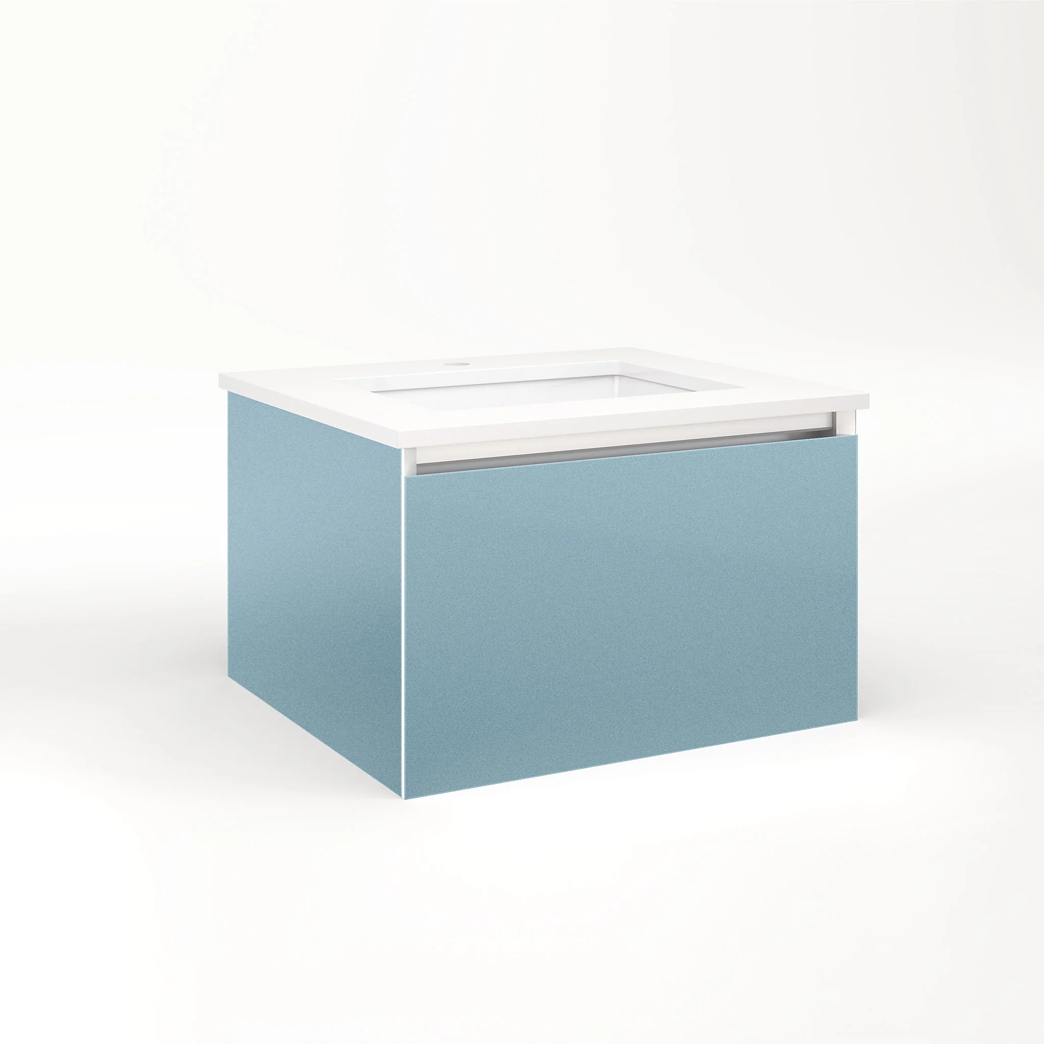 robern VM24H2D21P23S Cartesian Vanity, 24" x 15" x 21", Ocean, Plumbing Drawer, Selectable Night Light, 2700K/4000K Temperature (Warm/Cool Light)