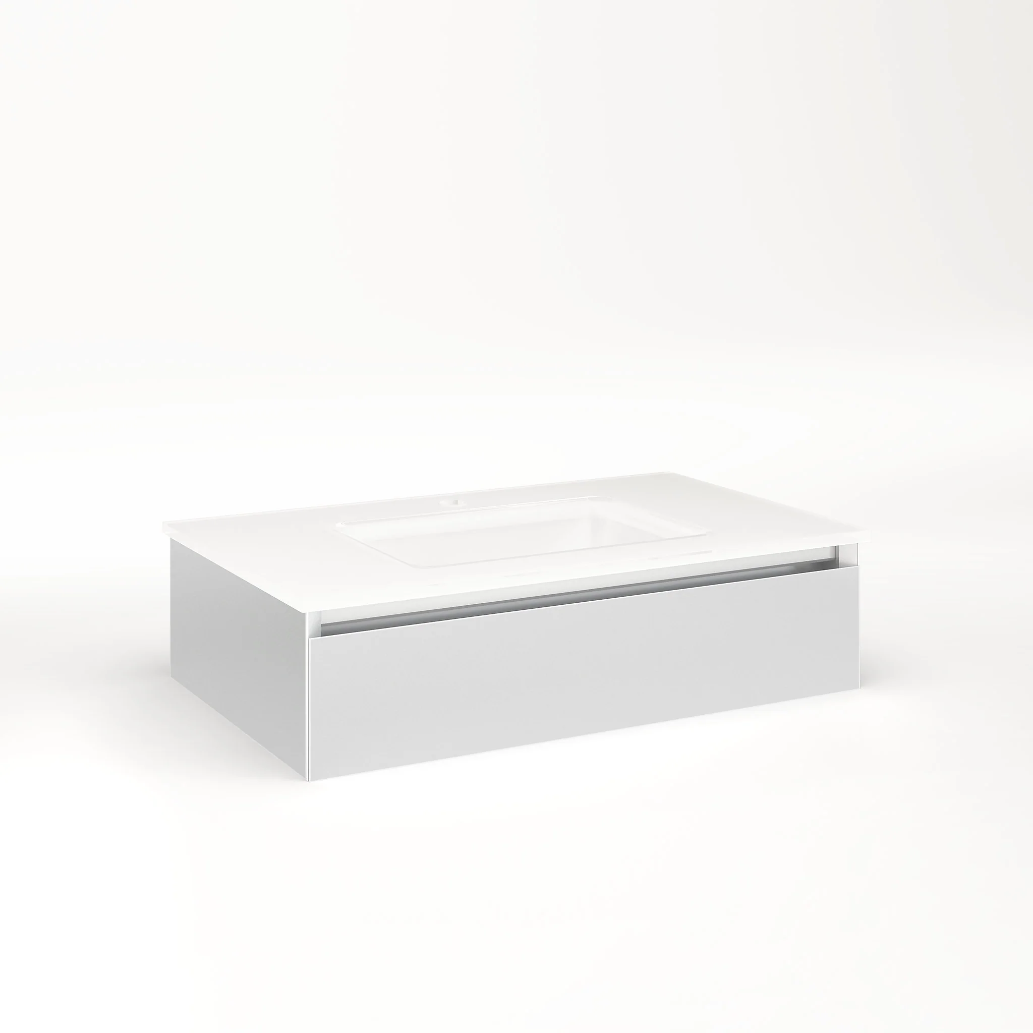 robern VM30H1D18F19N Cartesian Vanity, 30" x 7-1/2" x 18", Satin White, Full Drawer, No Night Light
