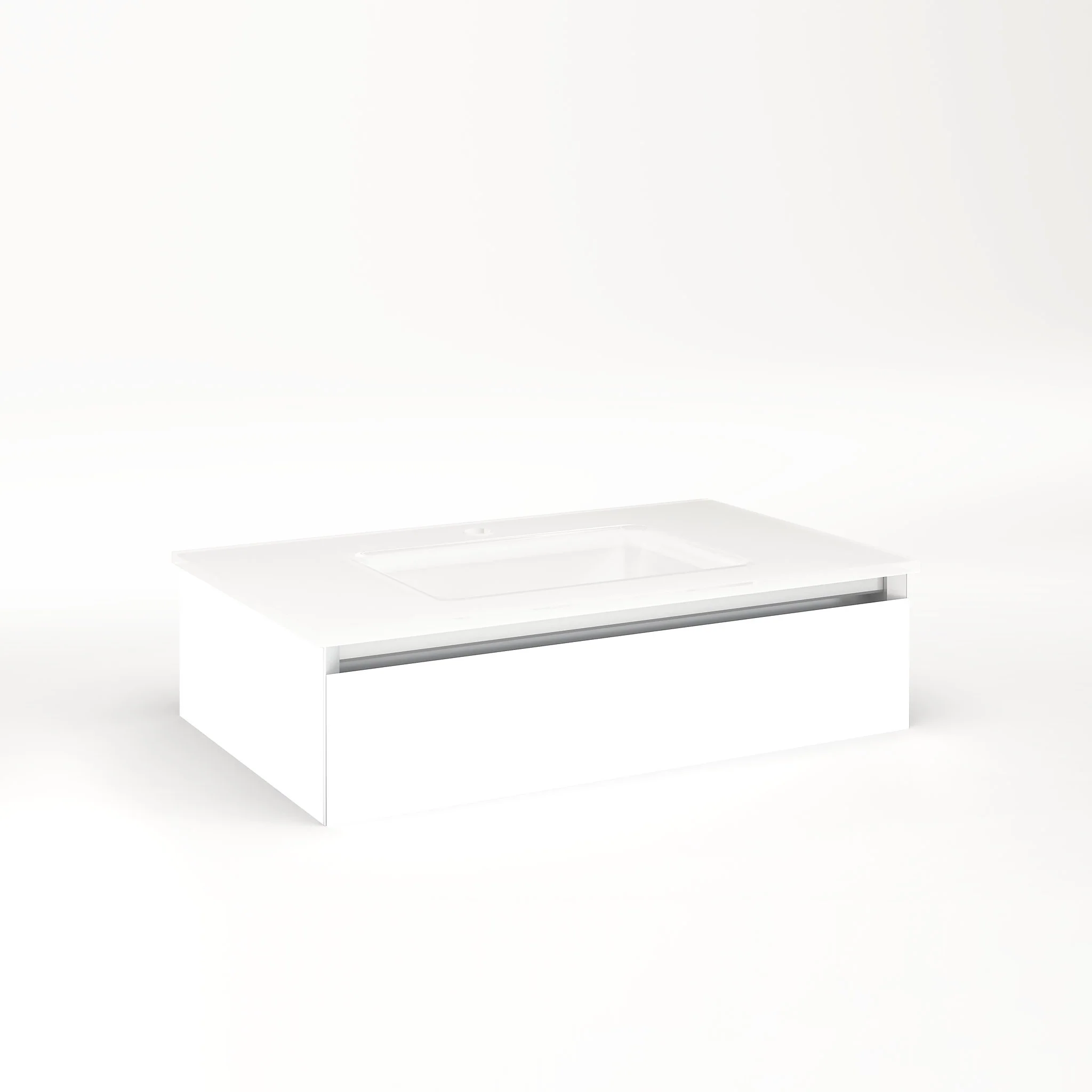 robern VM30H1D18F21S Cartesian Vanity, 30" x 7-1/2" x 18", White, Full Drawer, Selectable Night Light, 2700K/4000K Temperature (Warm/Cool Light)