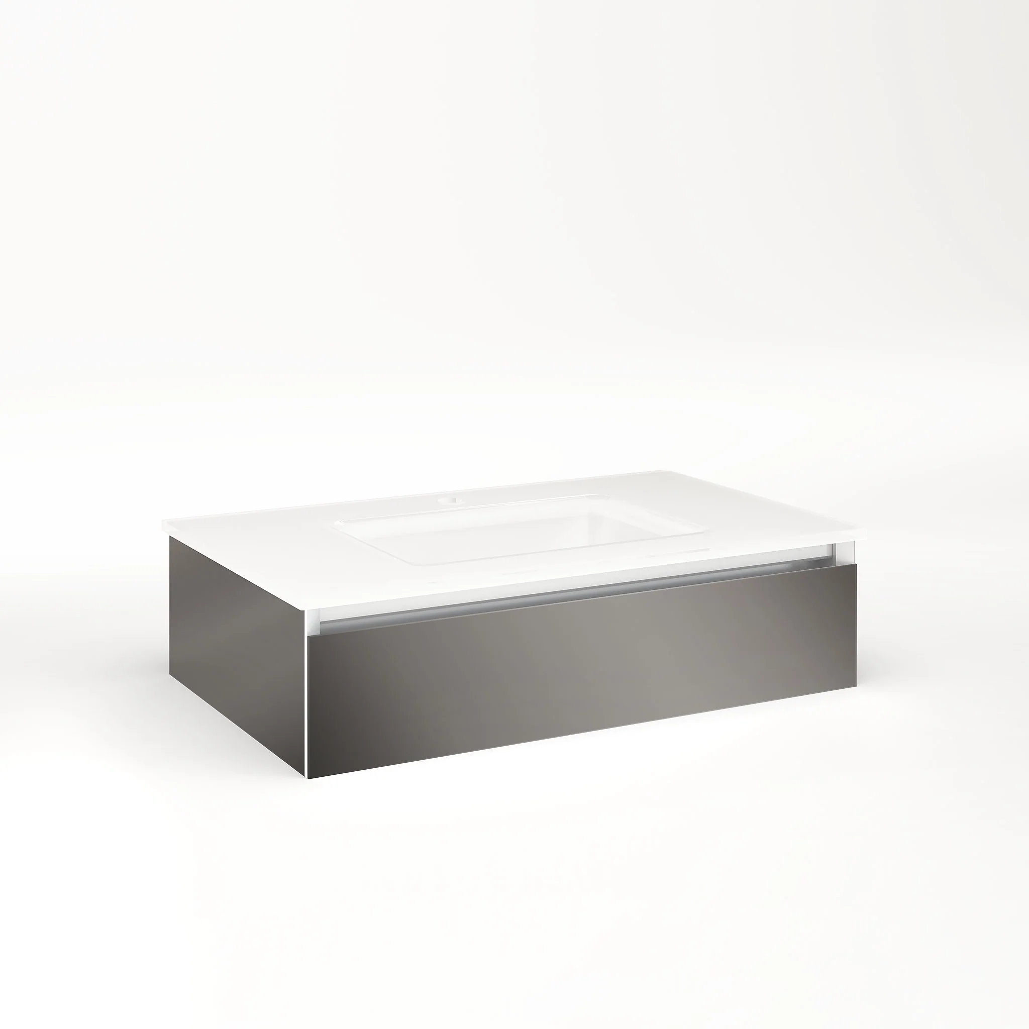 robern VM30H1D18P11N Cartesian Vanity, 30" x 7-1/2" x 18", Tinted Gray Mirror, Plumbing Drawer, No Night Light