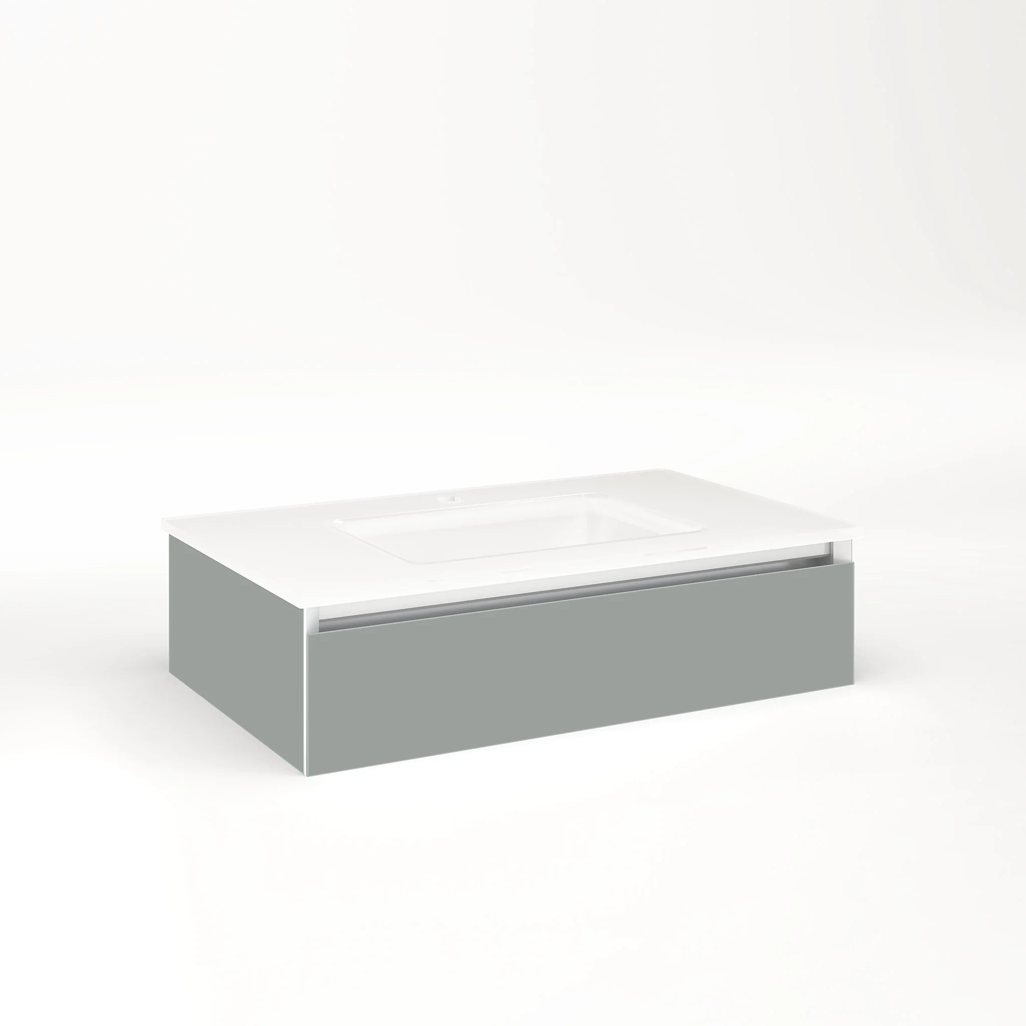 robern VM30H1D18P27L Cartesian Vanity, 30" x 7-1/2" x 18", Matte Gray, Plumbing Drawer, Night Light, 5000K Temperature (Cool Light)