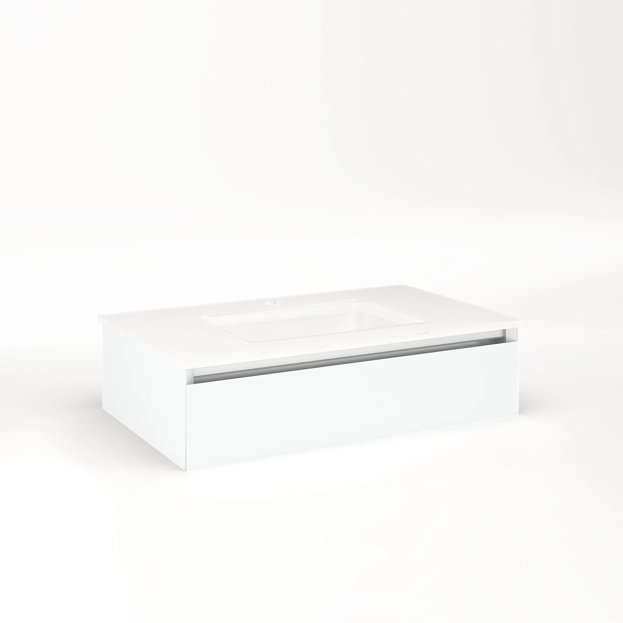 robern VM30H1D18T26S Cartesian Vanity, 30" x 7-1/2" x 18", Matte White, Tip Out Drawer, Selectable Night Light, 2700K/4000K Temperature (Warm/Cool Light)